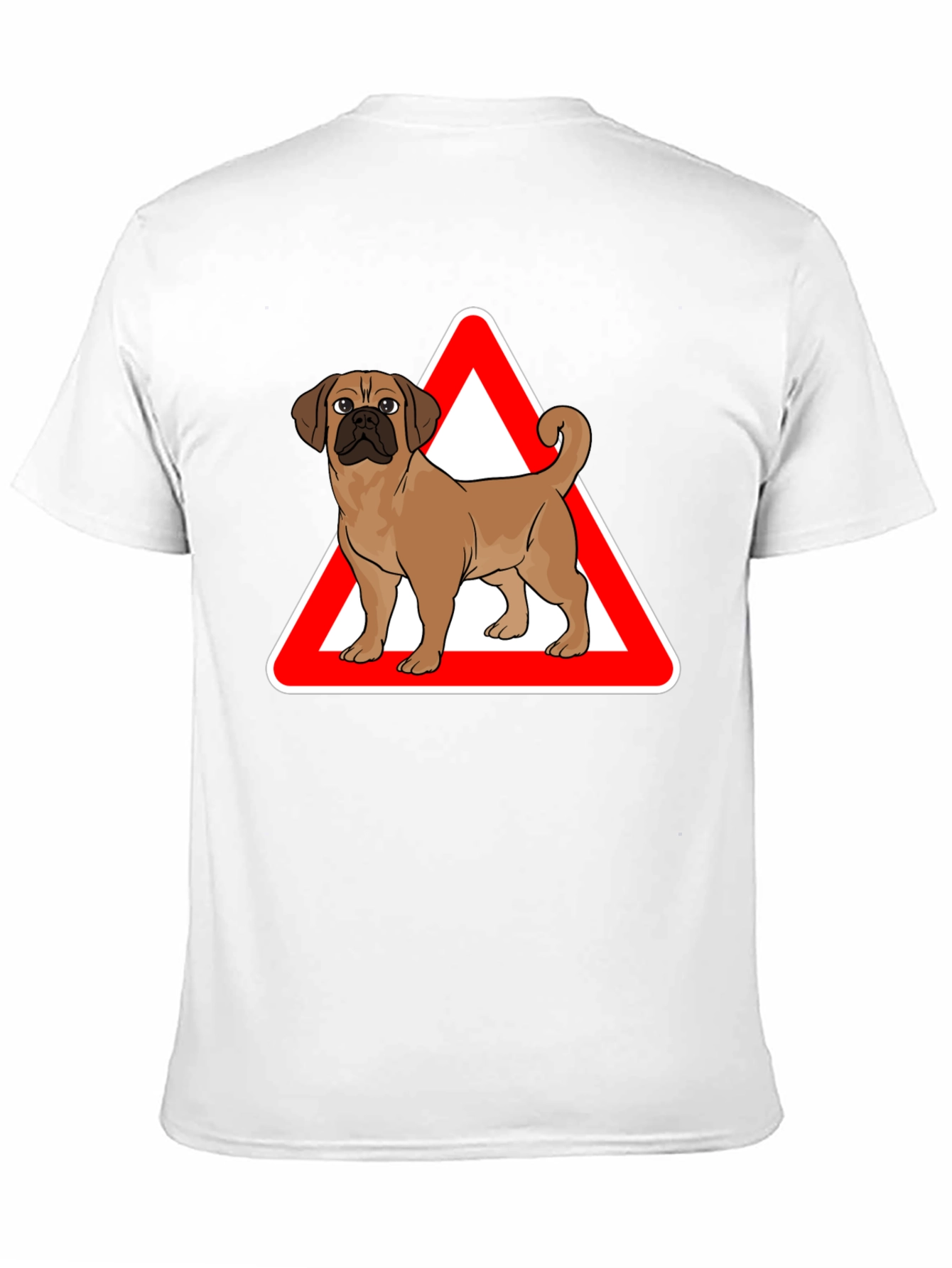 Dog Warning Sign Graphic T-Shirt