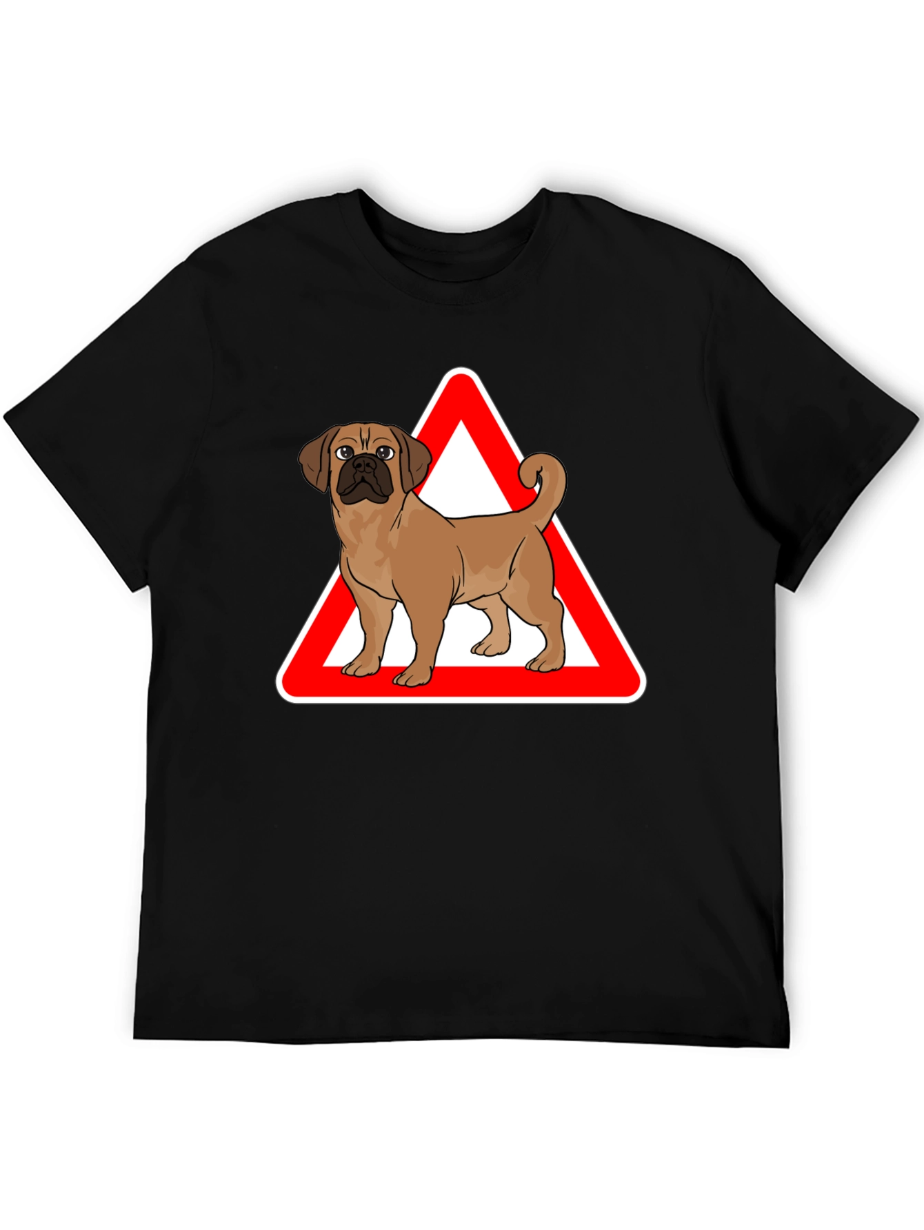 Dog Warning Sign Graphic T-Shirt