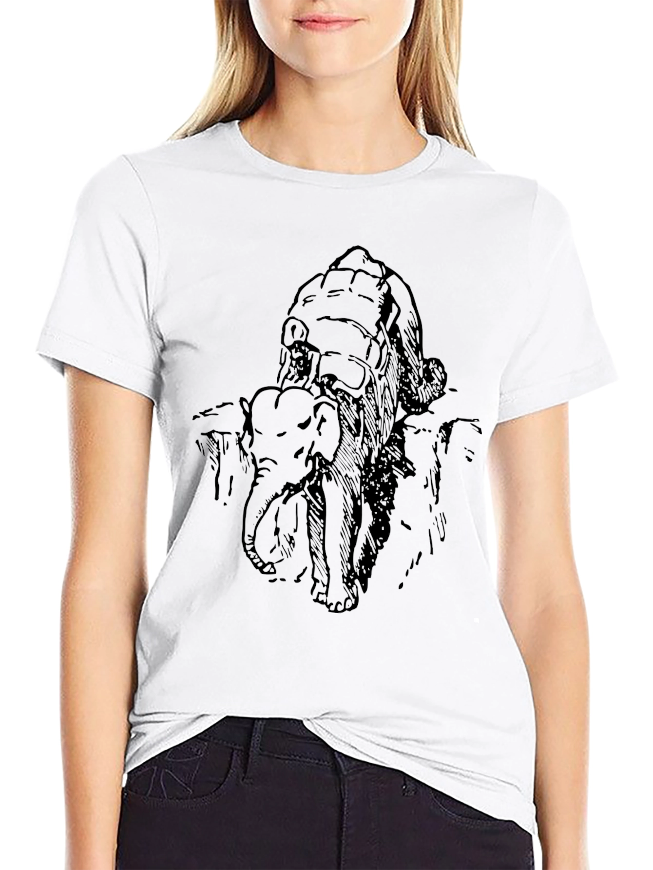 Elephant Graphic Print T-Shirt