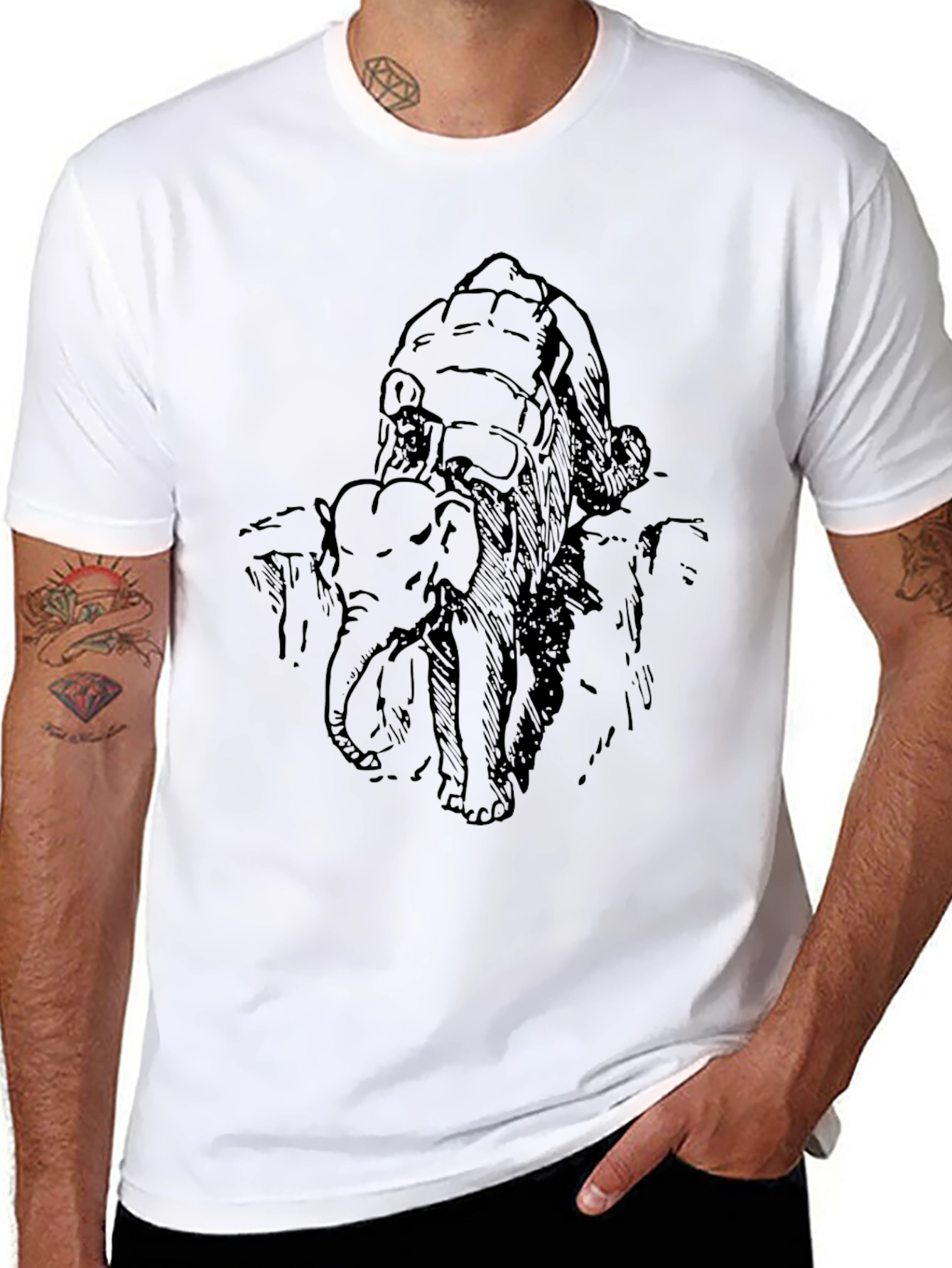 Elephant Graphic Print T-Shirt