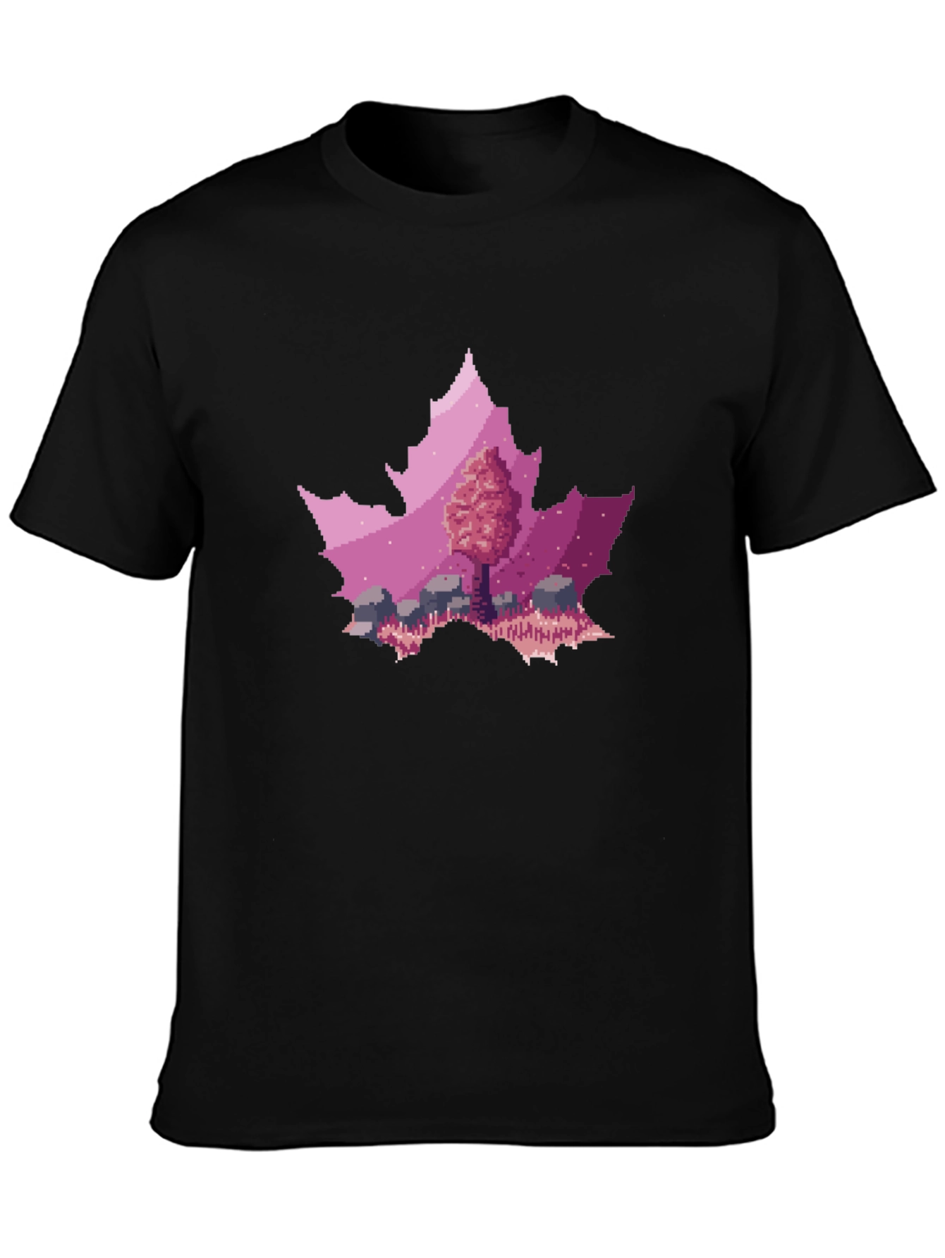Pixel Art Leaf T-Shirt - Nature Inspired Style
