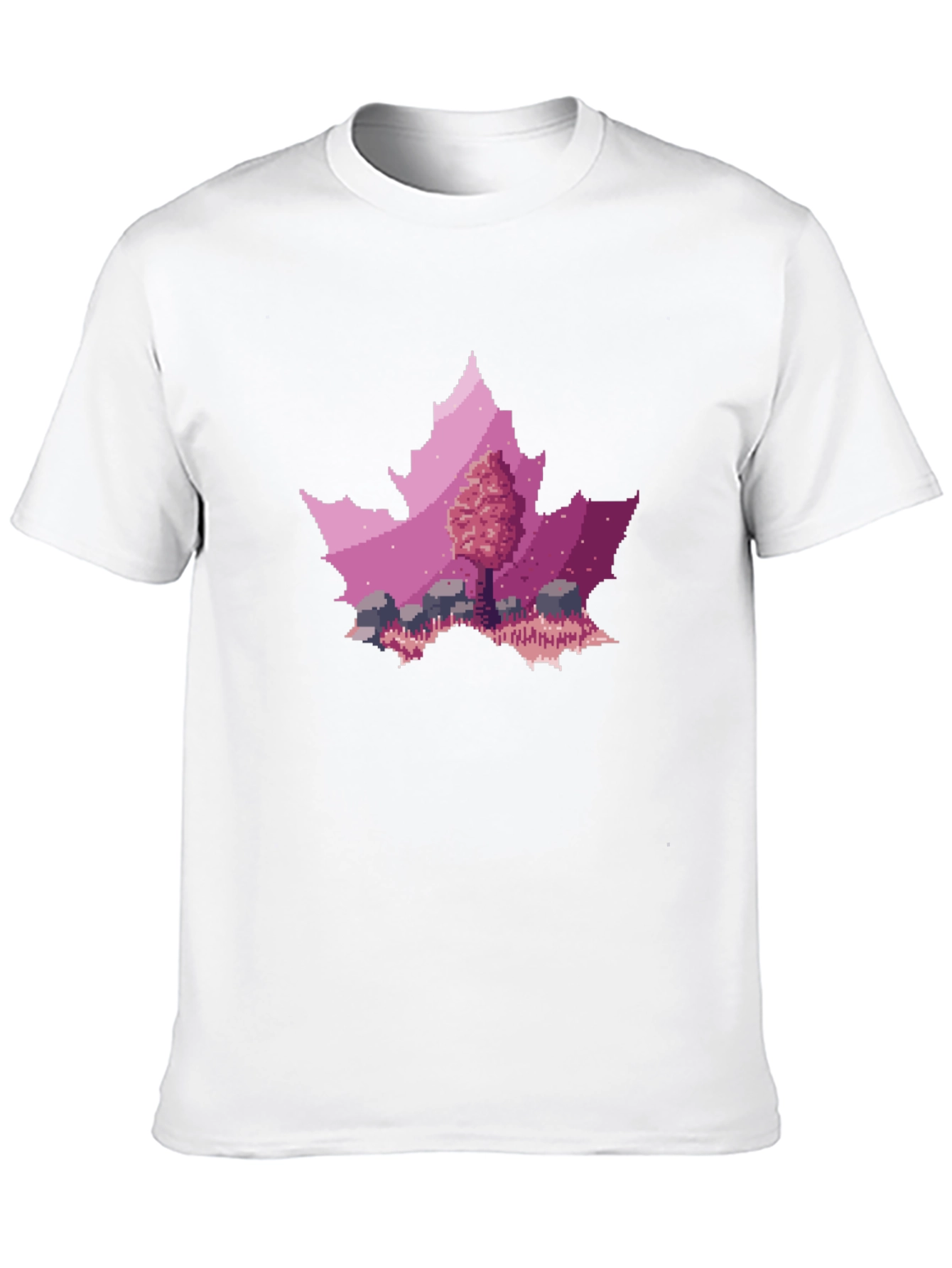 Pixel Art Leaf T-Shirt - Nature Inspired Style