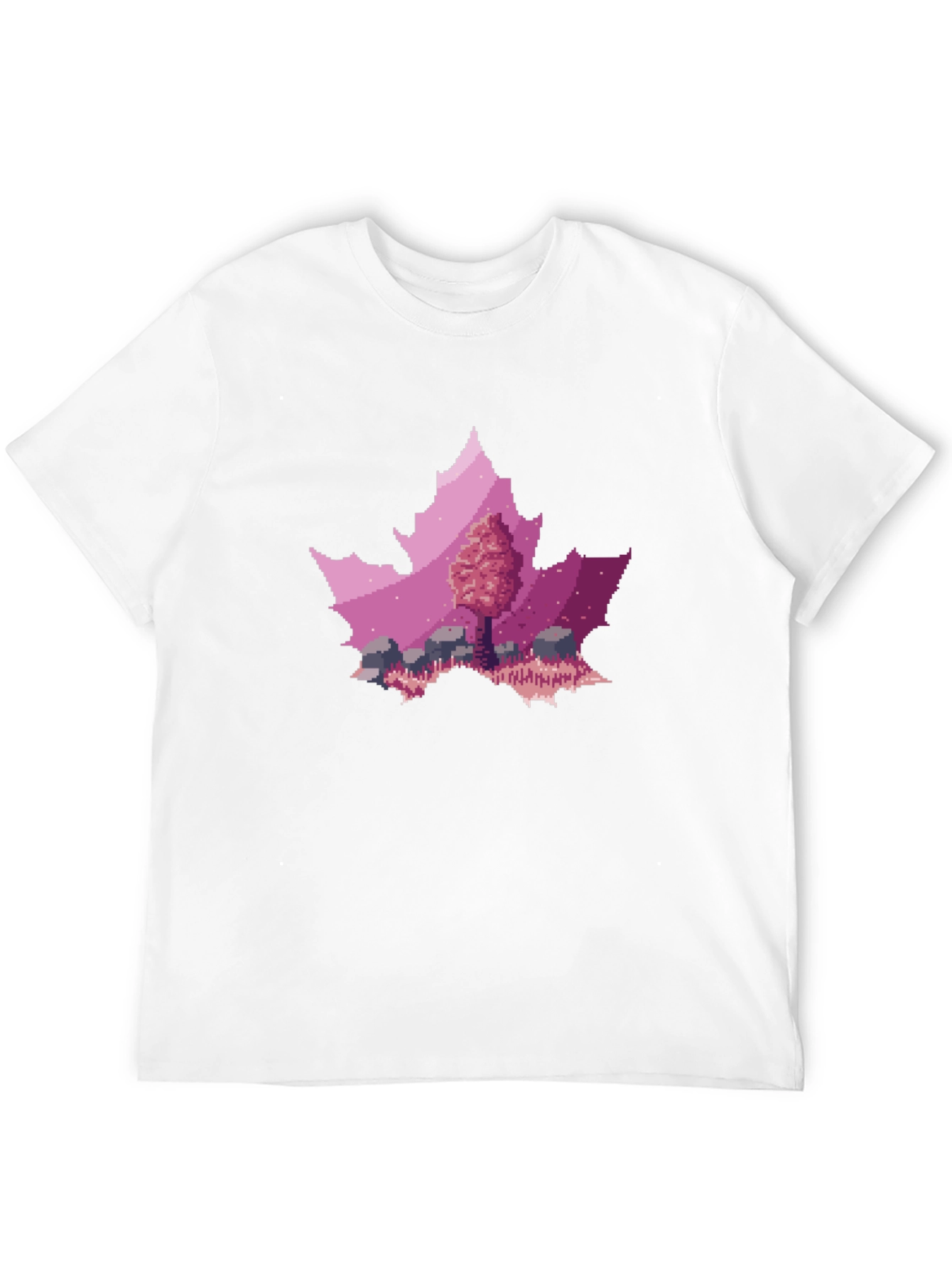 Pixel Art Leaf T-Shirt - Nature Inspired Style