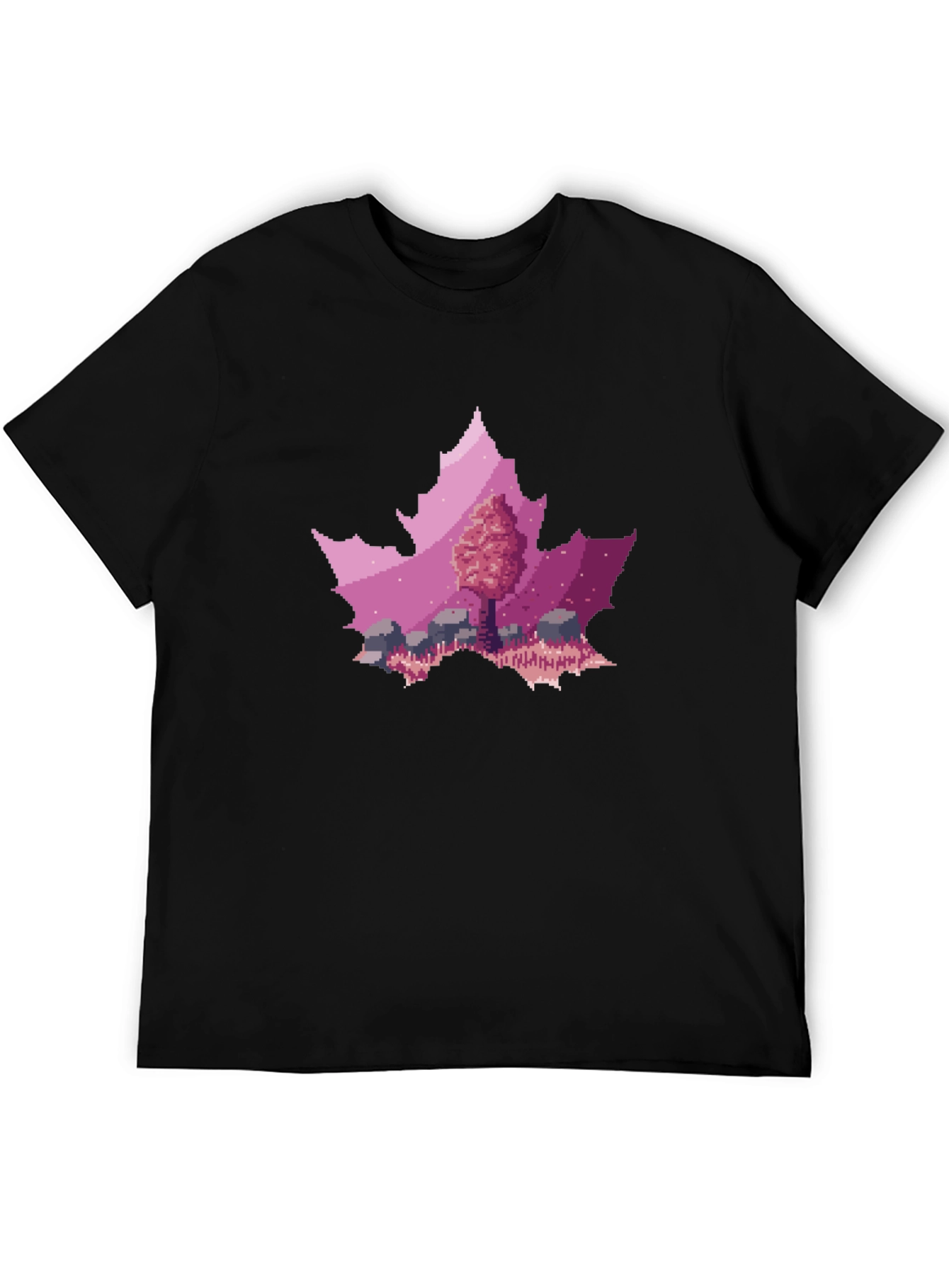 Pixel Art Leaf T-Shirt - Nature Inspired Style