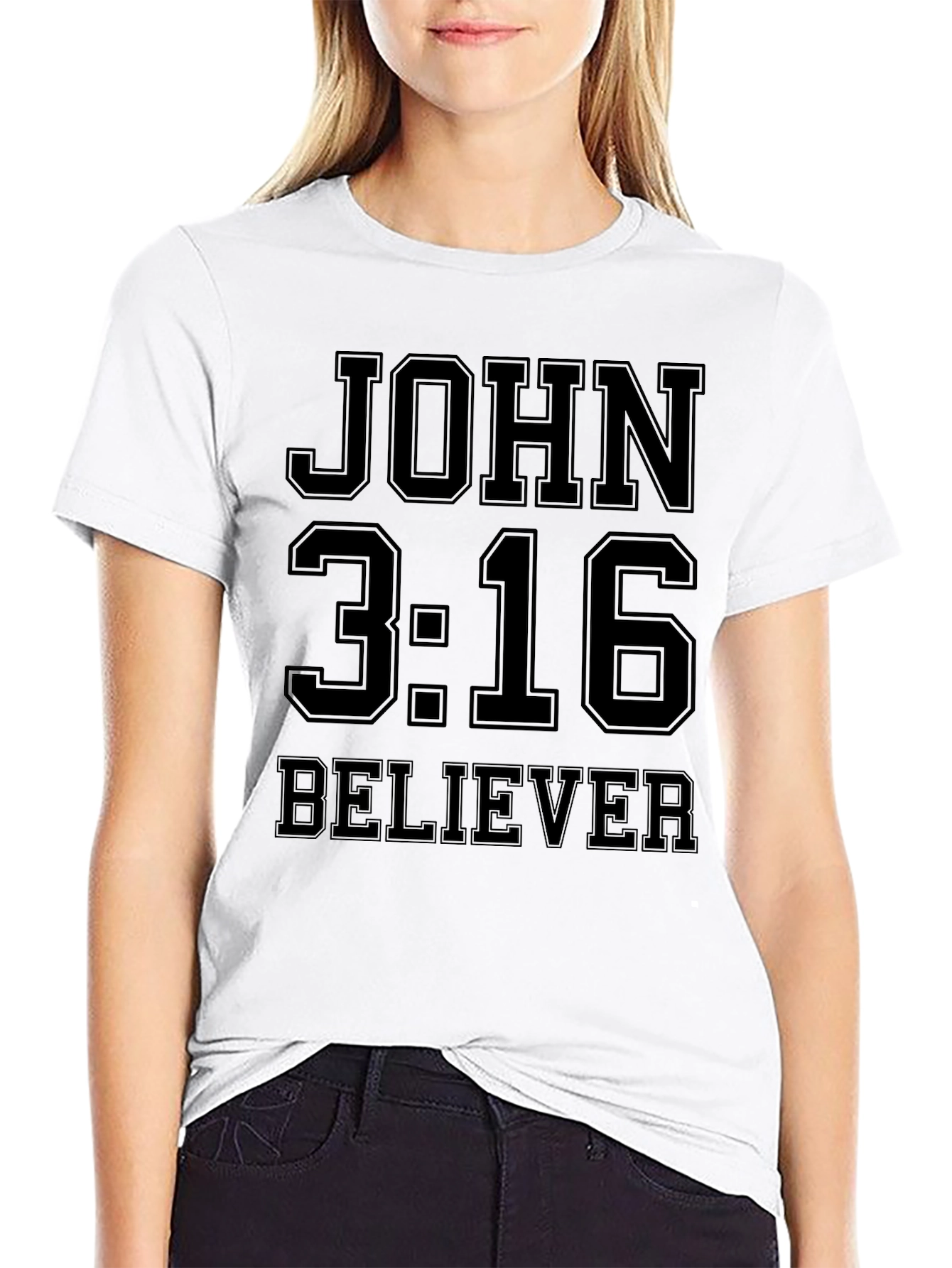 John 3:16 Believer Black T-Shirt