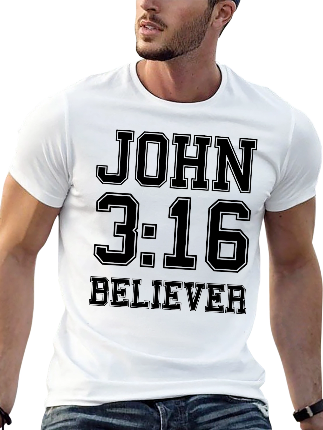 John 3:16 Believer Black T-Shirt