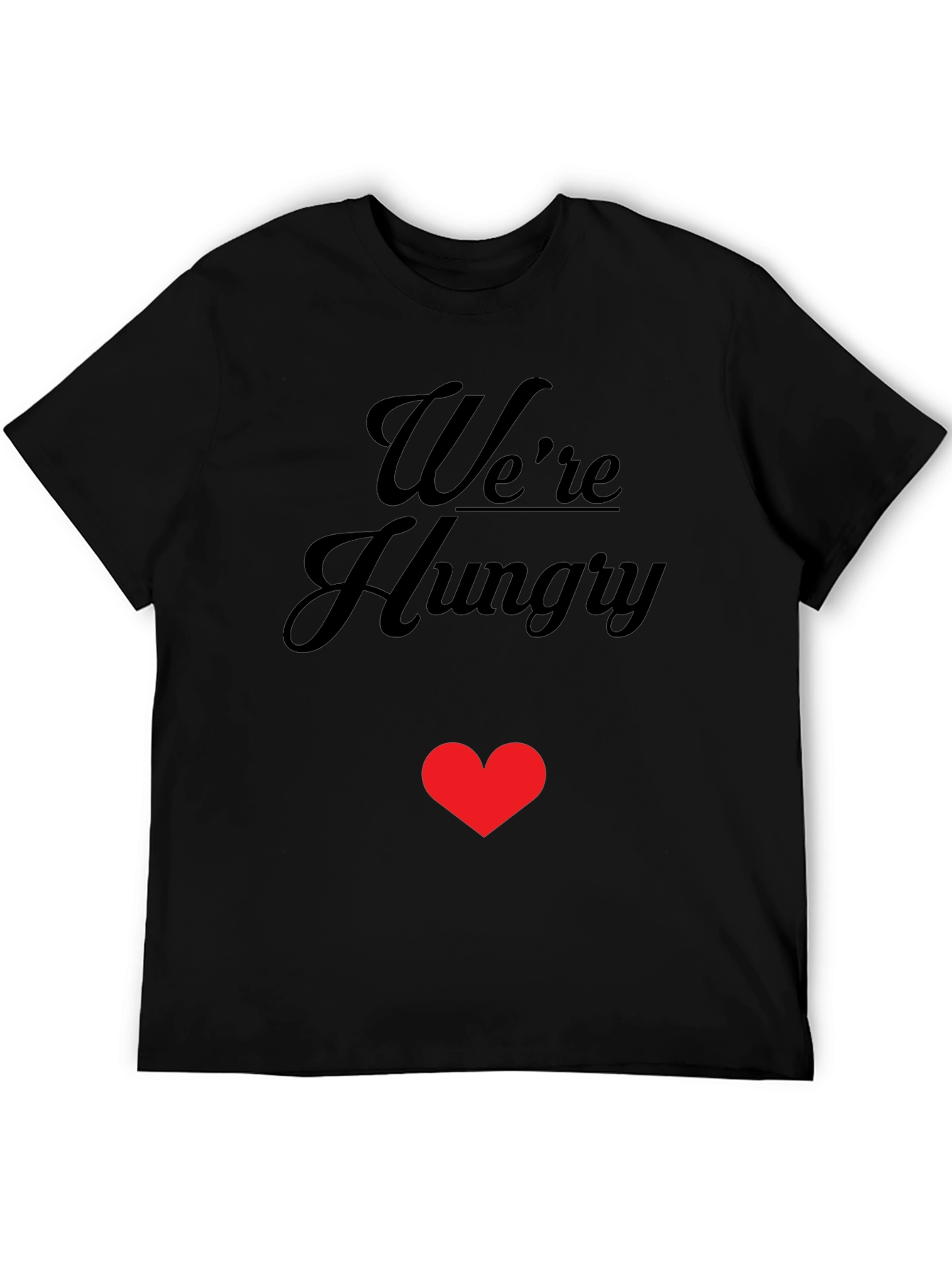Were Hungry Heart Graphic Tee - Black Casual Shirt