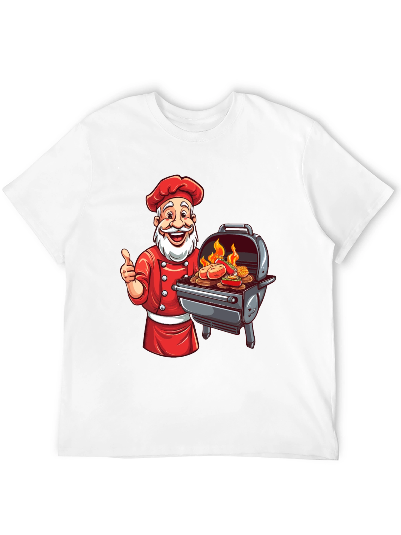 Santa Chef BBQ T-Shirt - Holiday Grill Master Tee