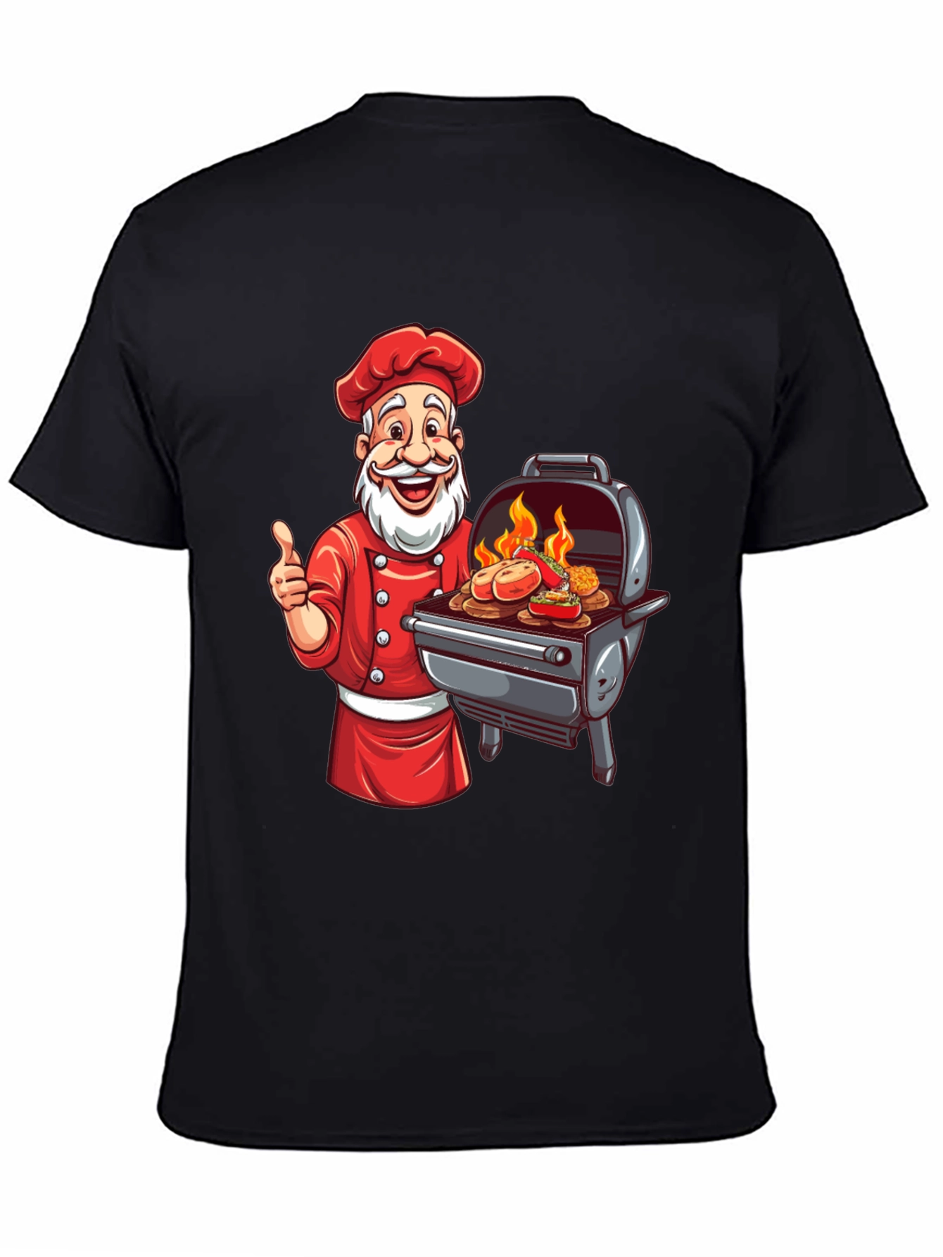 Santa Chef BBQ T-Shirt - Holiday Grill Master Tee