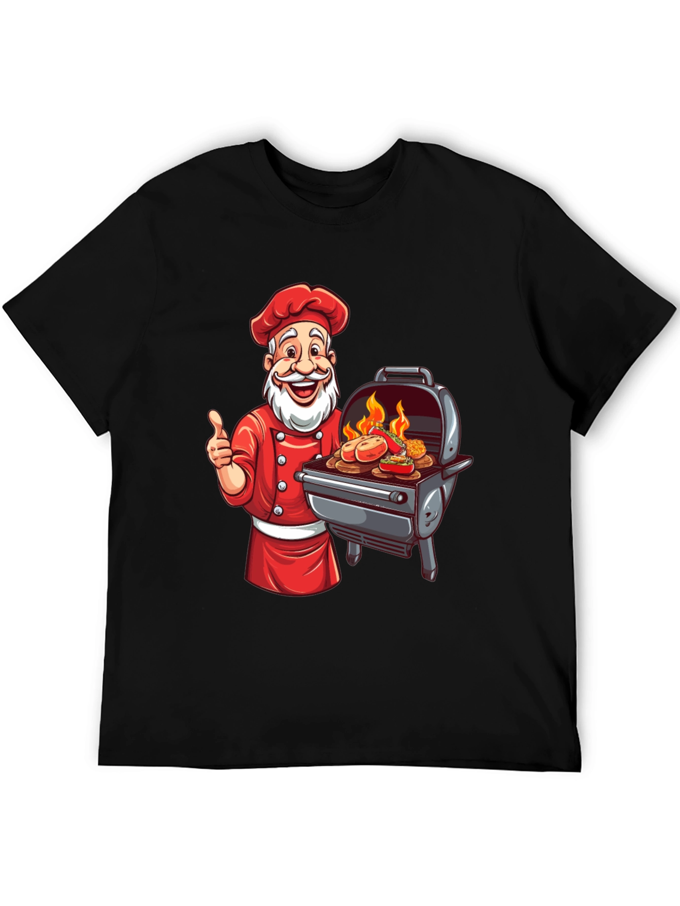 Santa Chef BBQ T-Shirt - Holiday Grill Master Tee
