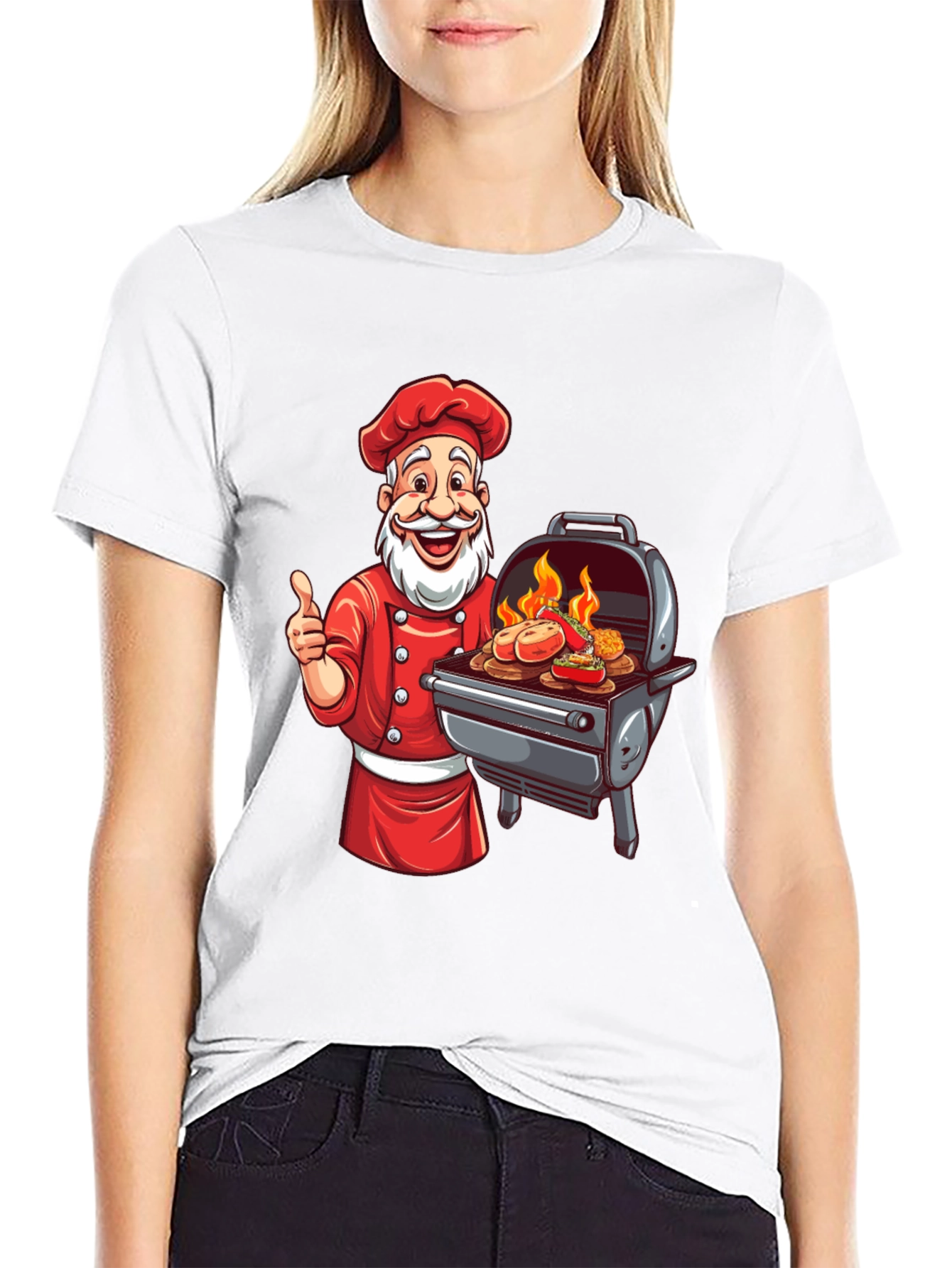 Santa Chef BBQ T-Shirt - Holiday Grill Master Tee