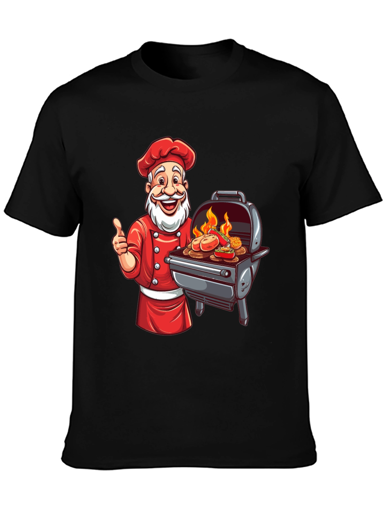 Santa Chef BBQ T-Shirt - Holiday Grill Master Tee