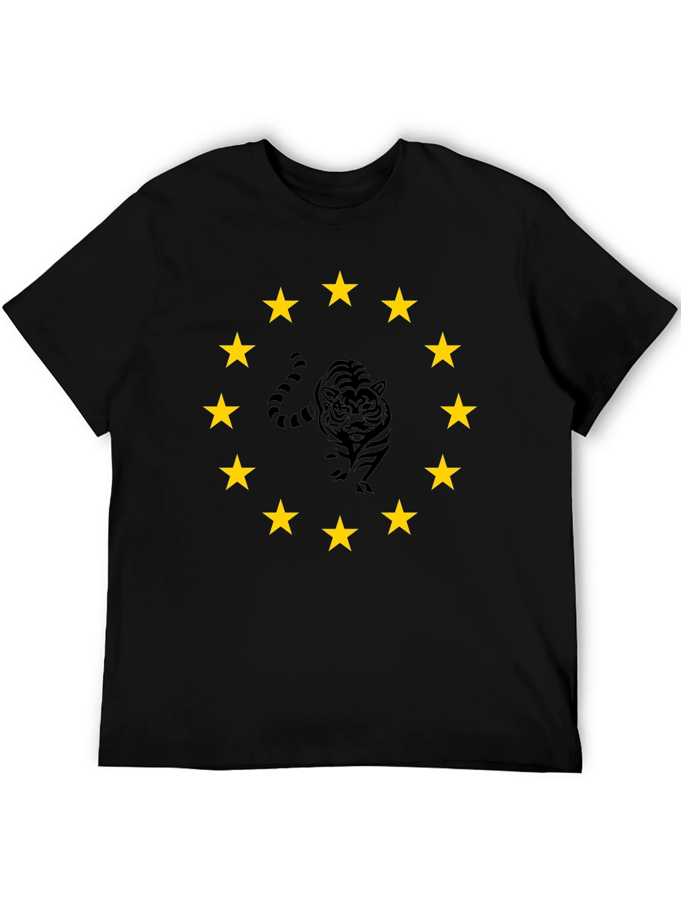 Tiger Star Circle Black T-Shirt