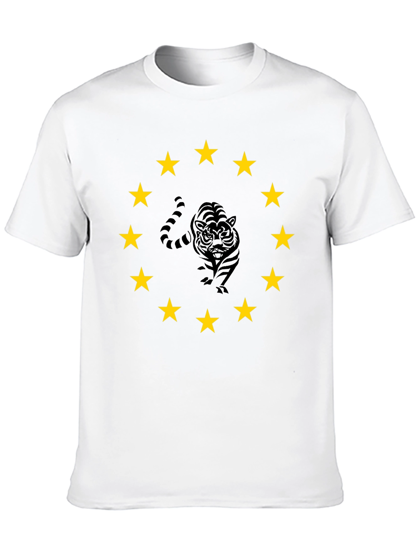 Tiger Star Circle Black T-Shirt