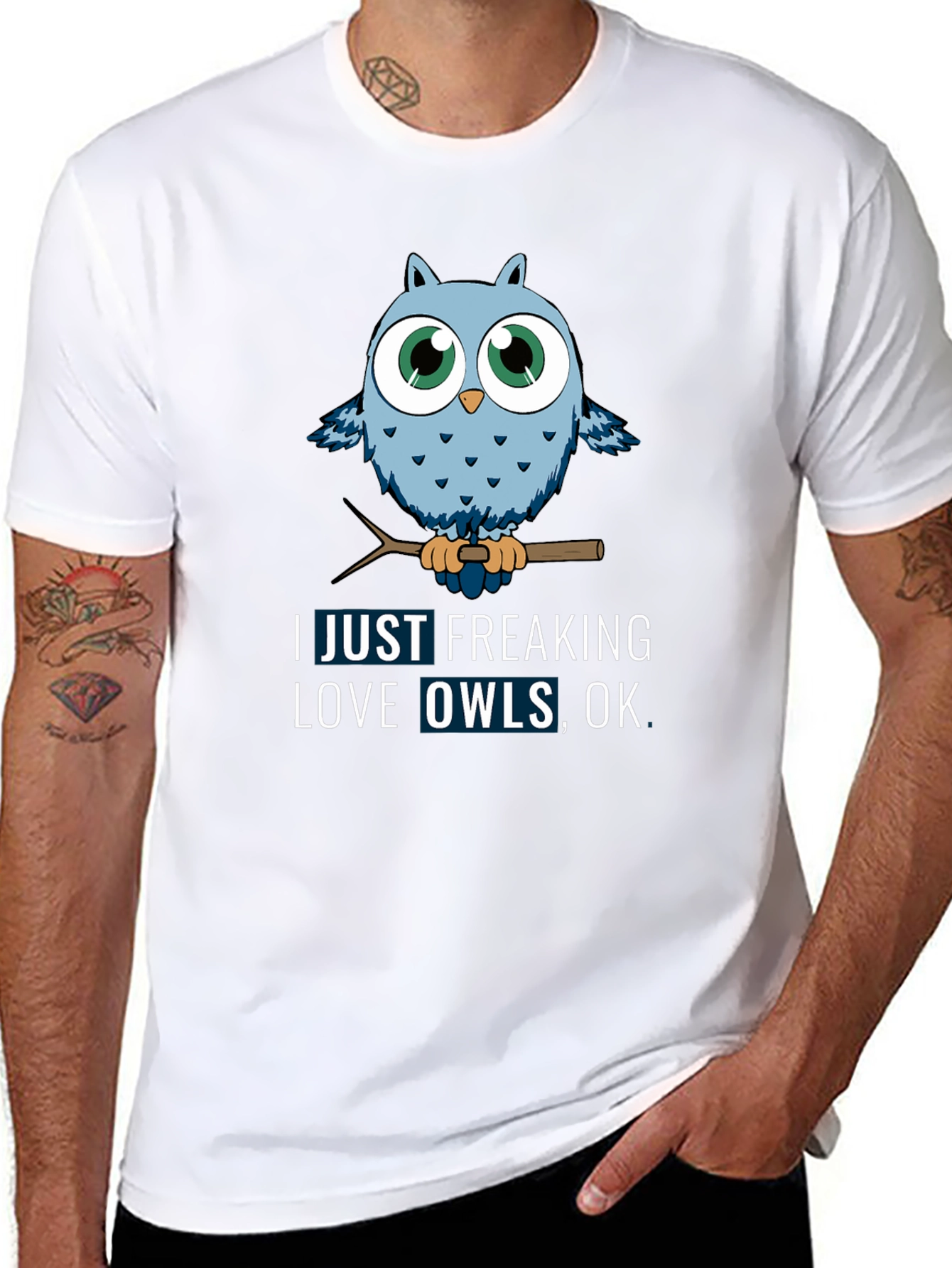 Owl Lover Graphic Tee - Just Freaking Love Owls