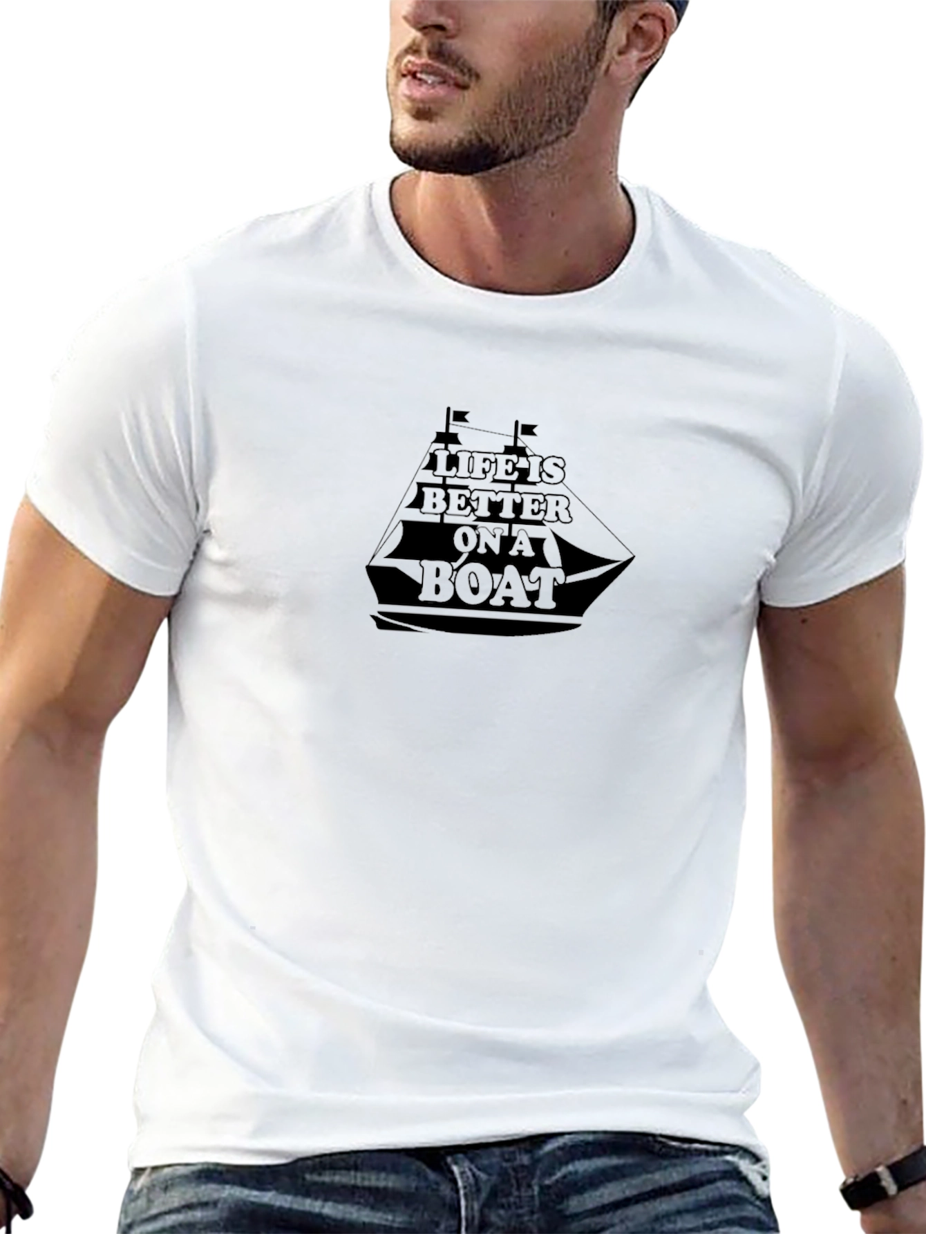 Life is Better on a Boat Black T-Shirt