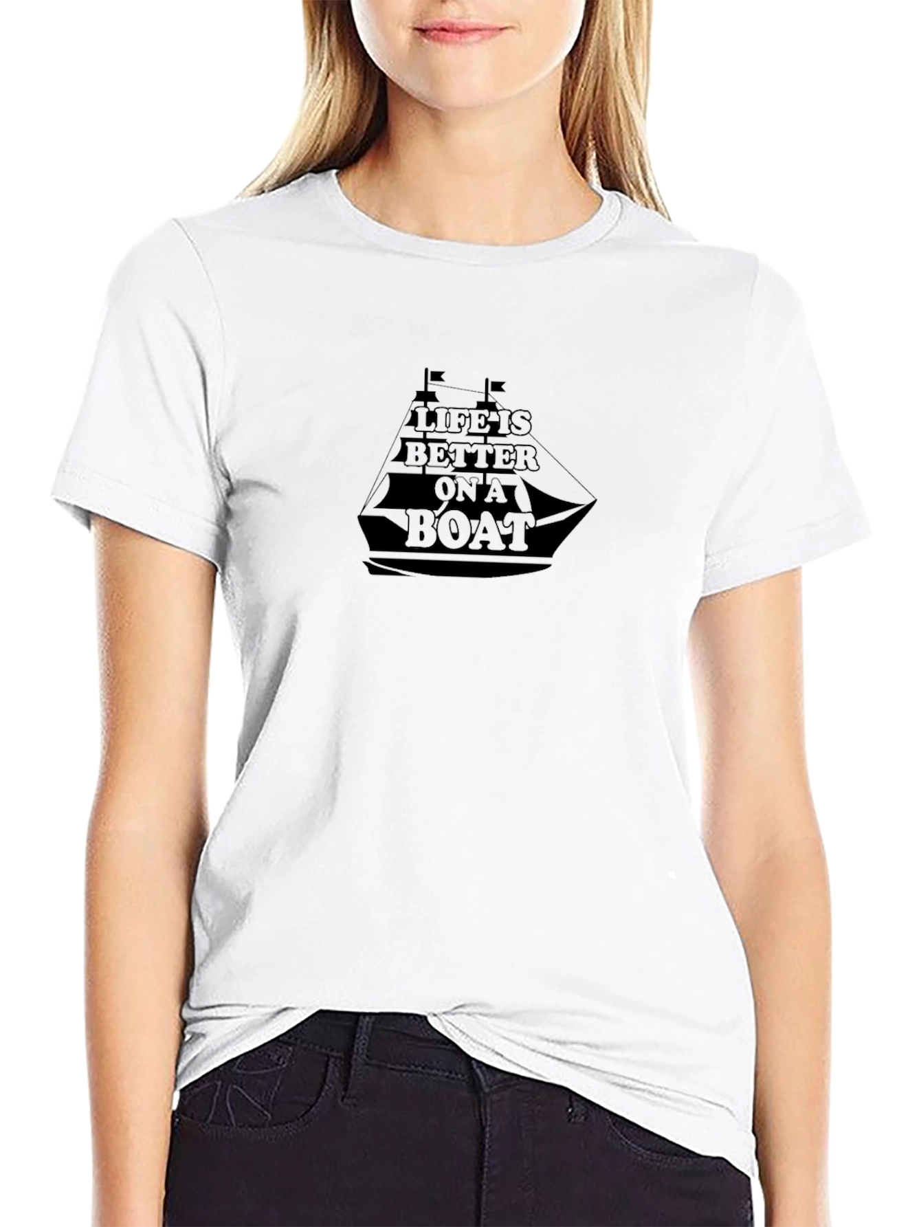 Life is Better on a Boat Black T-Shirt