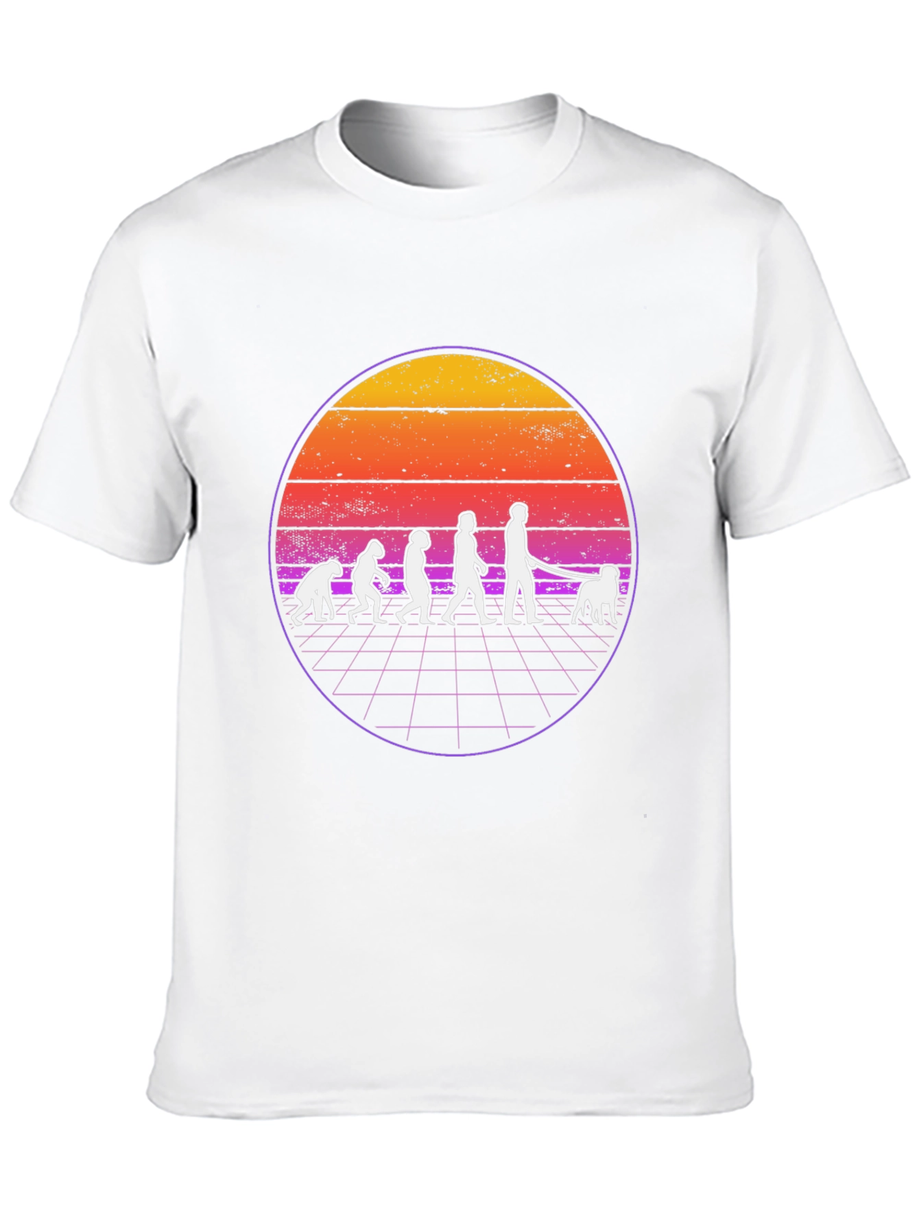 Evolution Dog Walker Retro T-Shirt