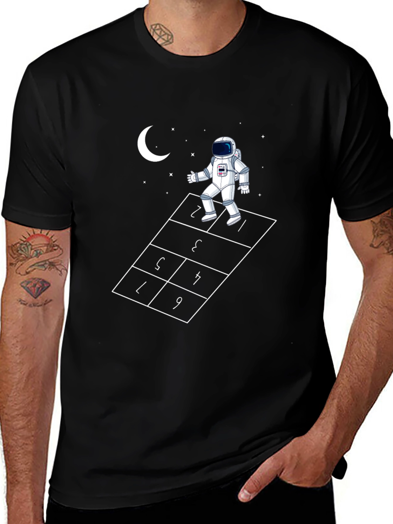 Astronaut Hopscotch Graphic Tee - Unisex