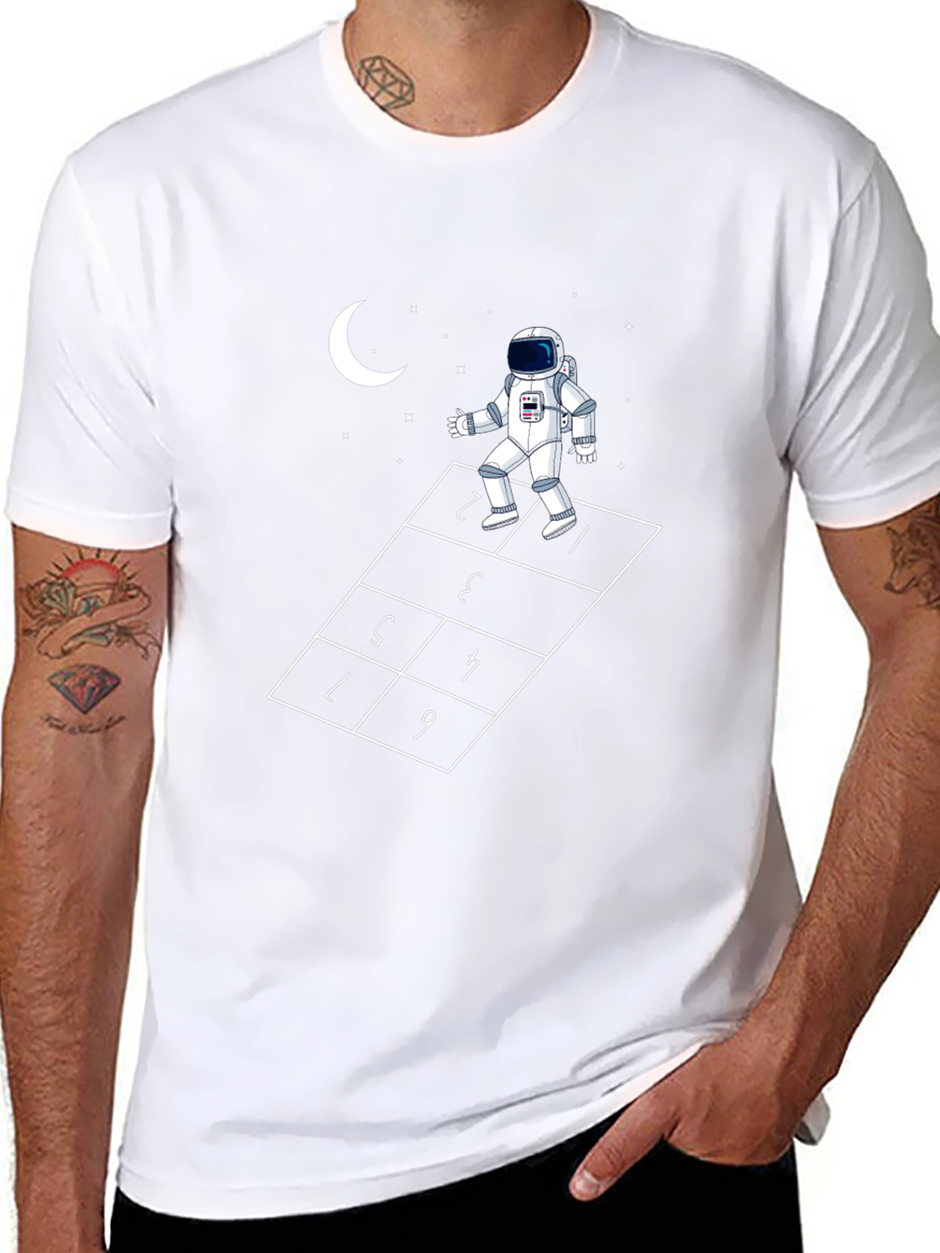 Astronaut Hopscotch Graphic Tee - Unisex