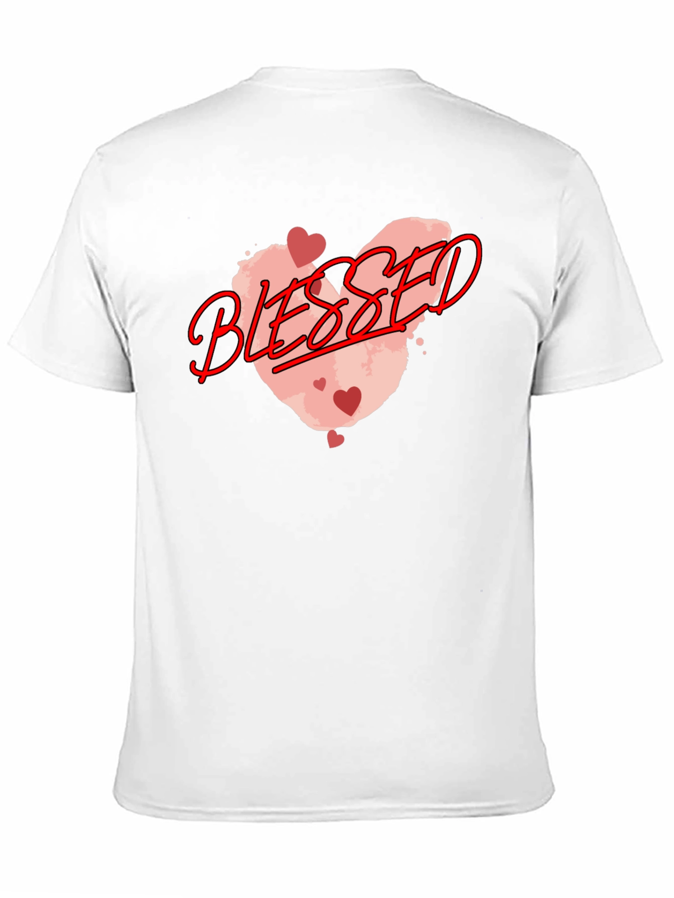 Blessed Graphic Tee - Heart Design Black Casual T-Shirt