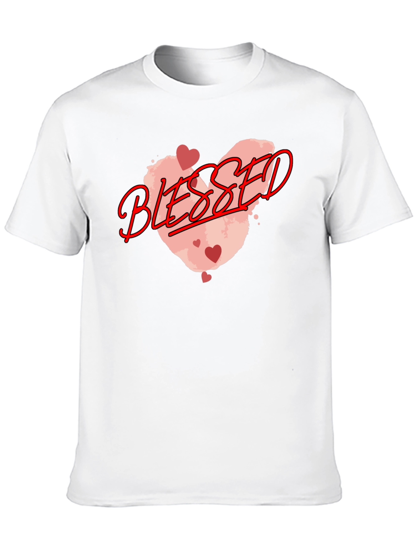 Blessed Graphic Tee - Heart Design Black Casual T-Shirt