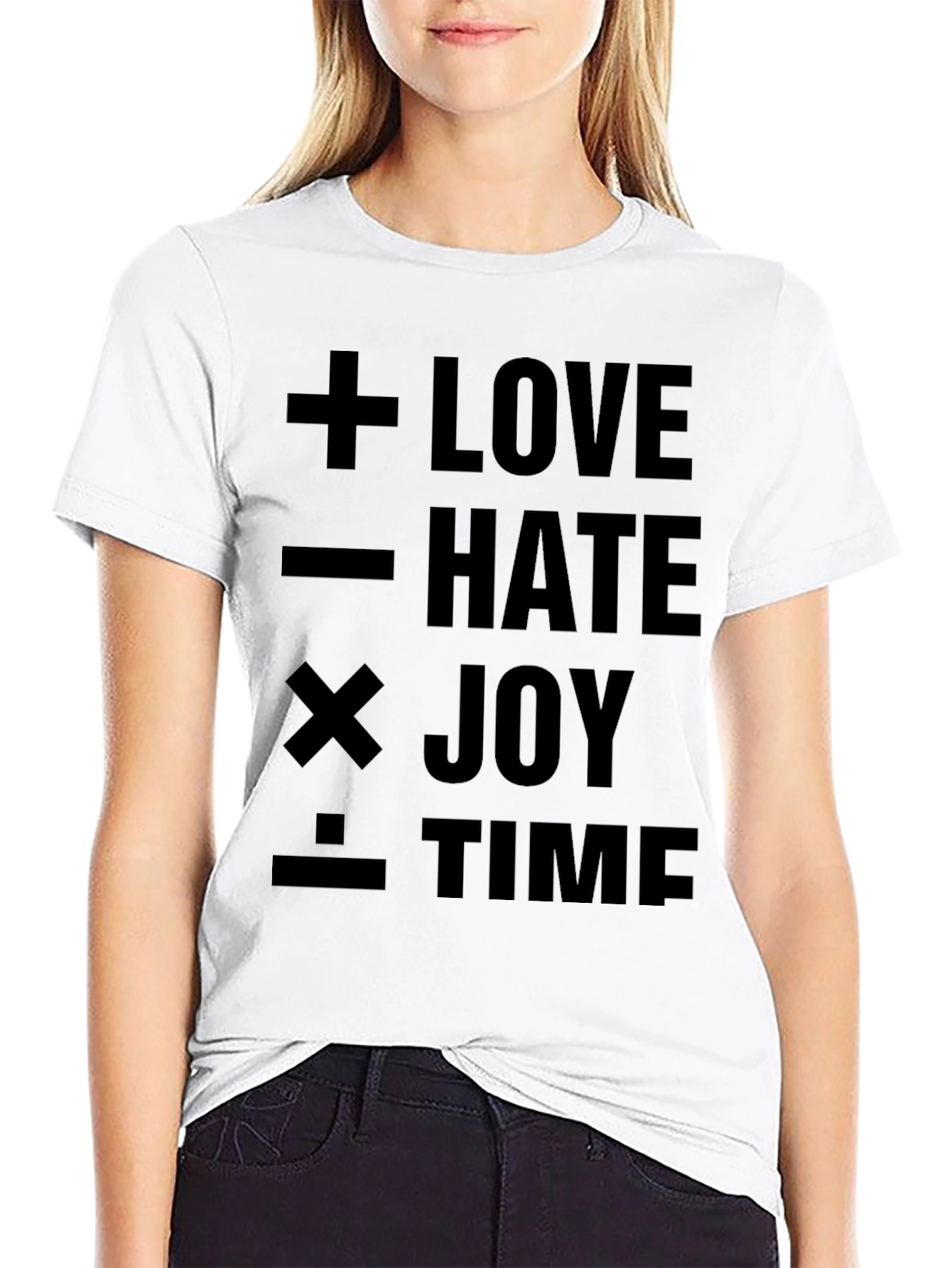 Math Love Joy Time Graphic Black T-Shirt