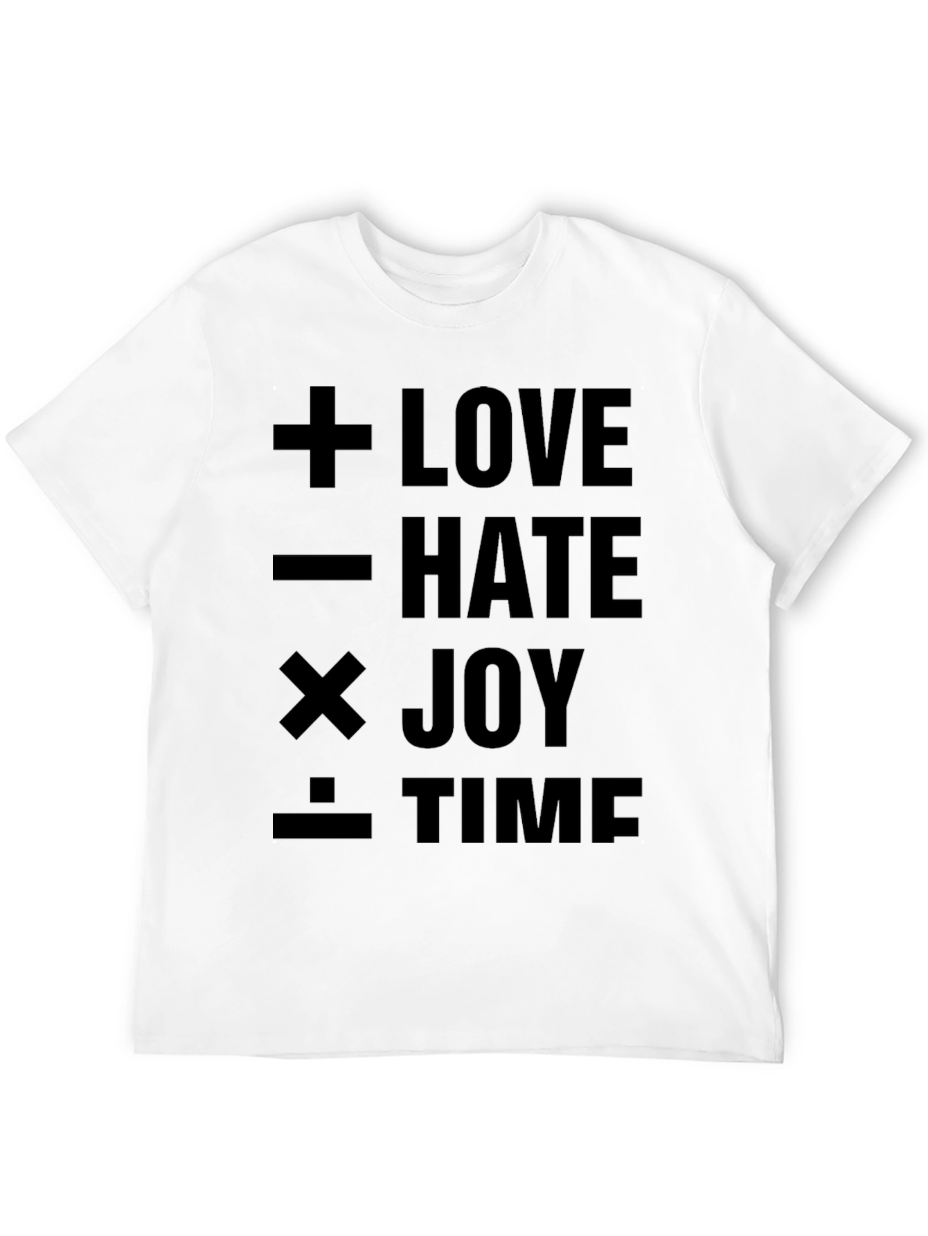 Math Love Joy Time Graphic Black T-Shirt
