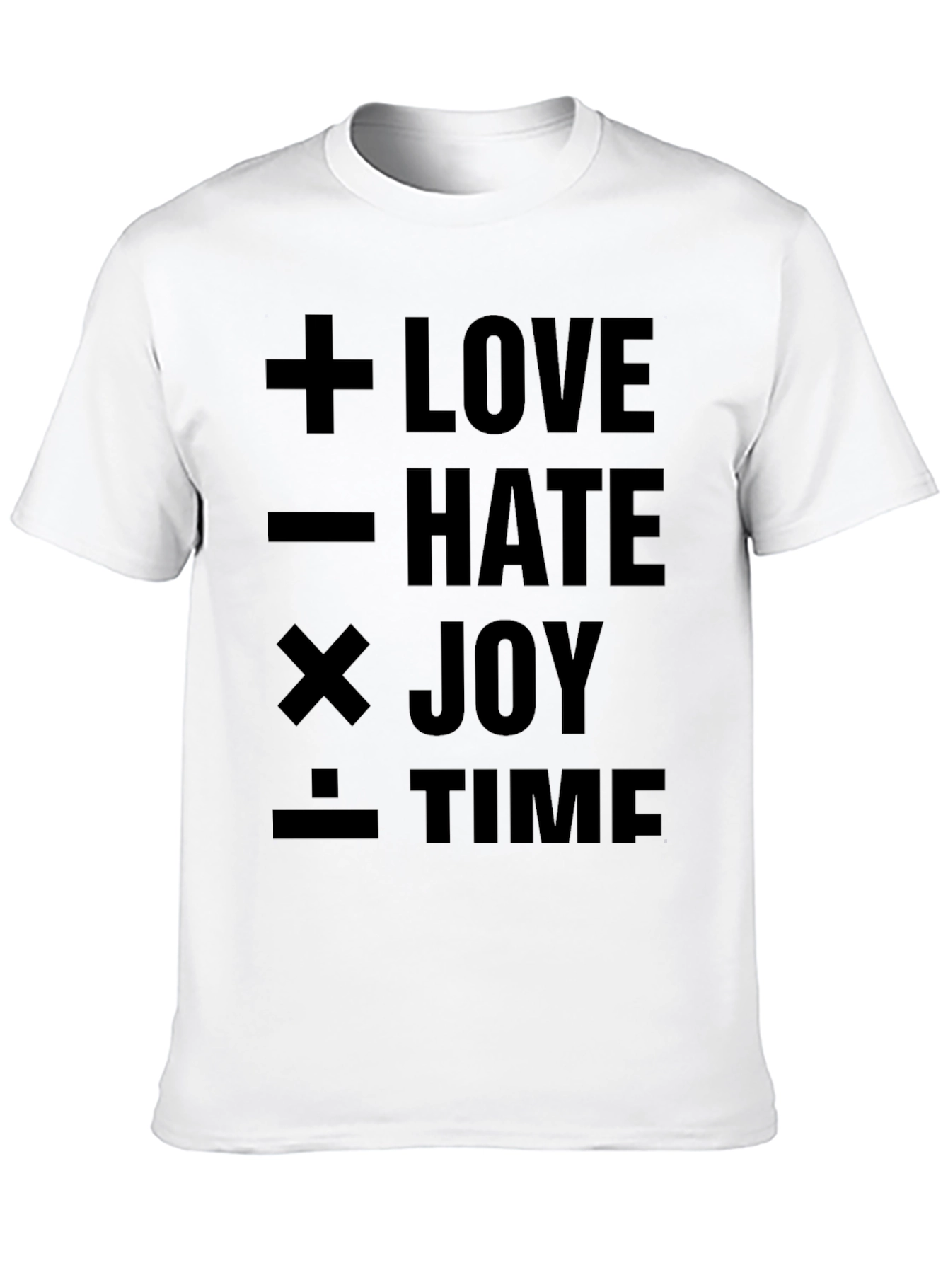 Math Love Joy Time Graphic Black T-Shirt