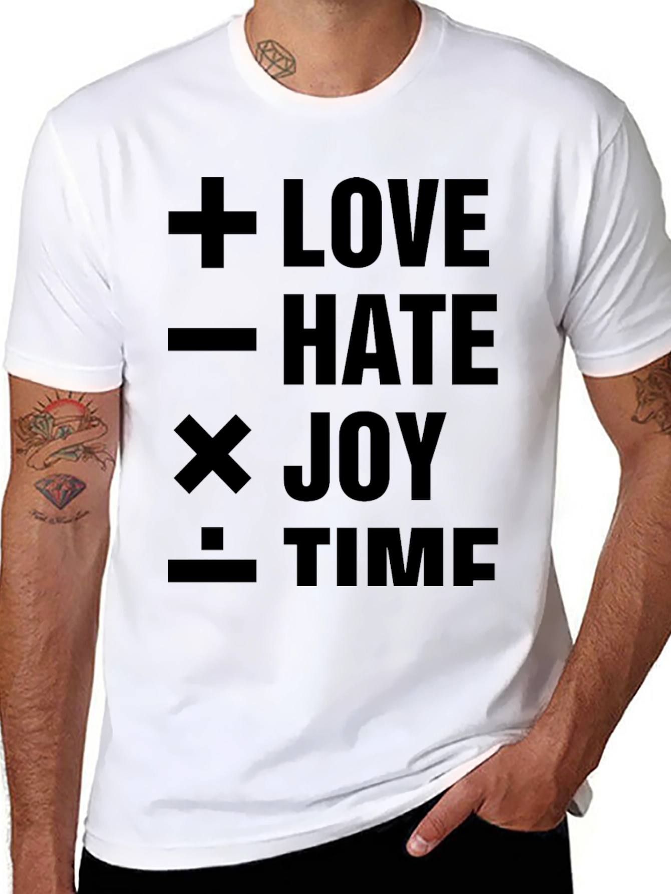 Math Love Joy Time Graphic Black T-Shirt
