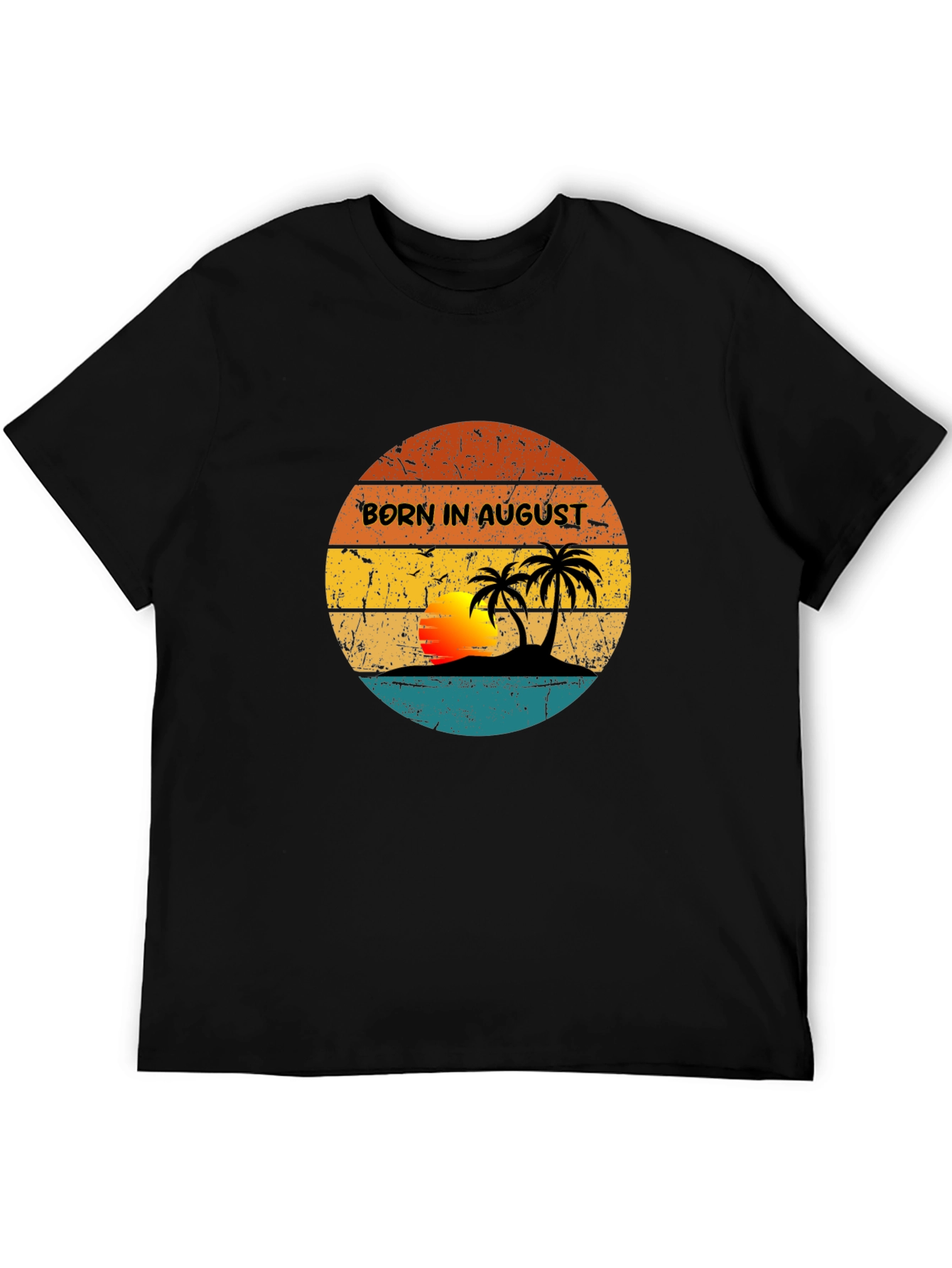 Born in August Sunset Graphic T-Shirt
