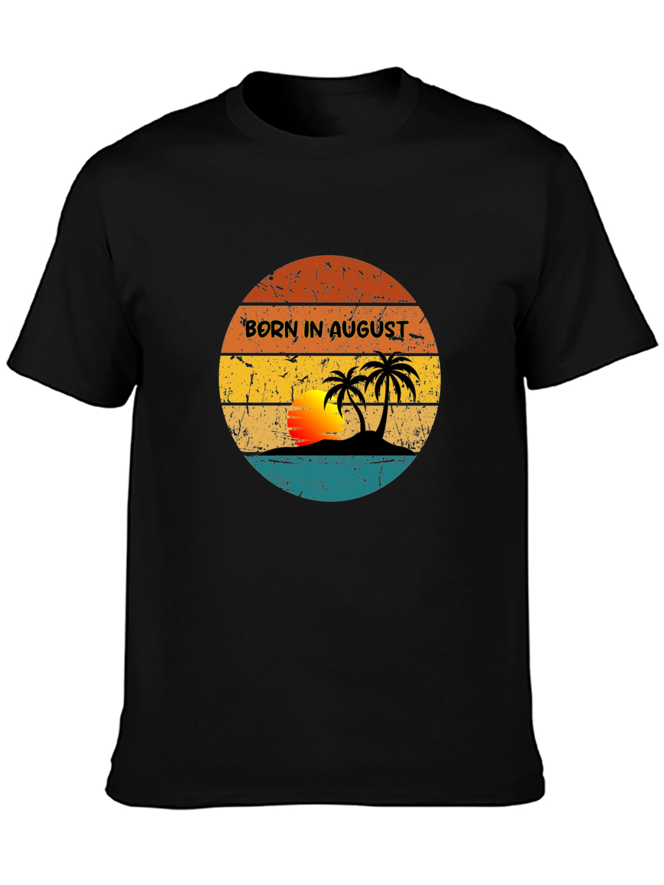 Born in August Sunset Graphic T-Shirt