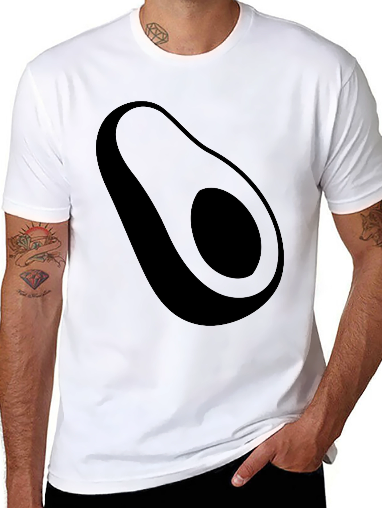 Avocado Graphic Black T-Shirt