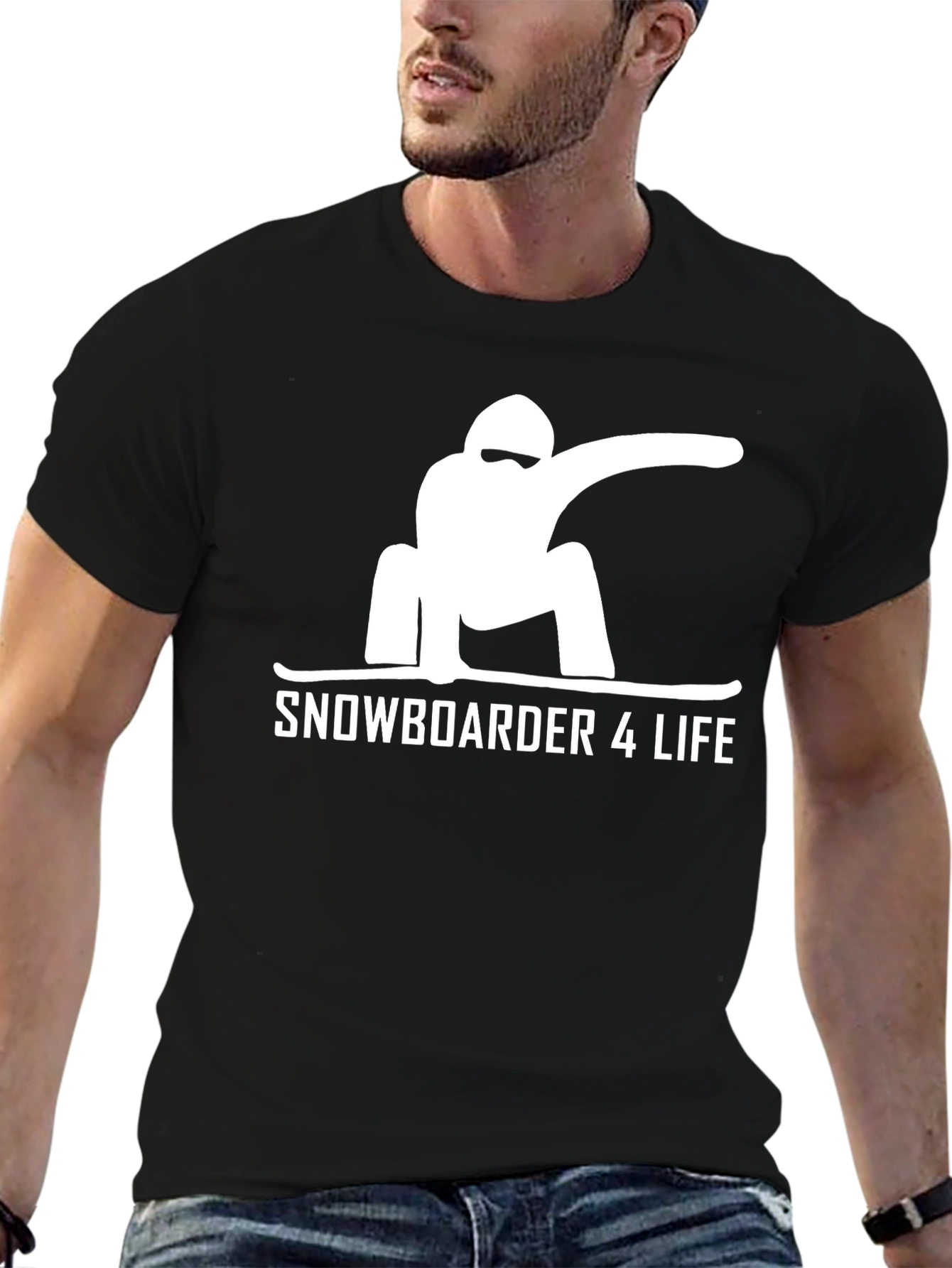Snowboarder 4 Life Black Graphic Tee