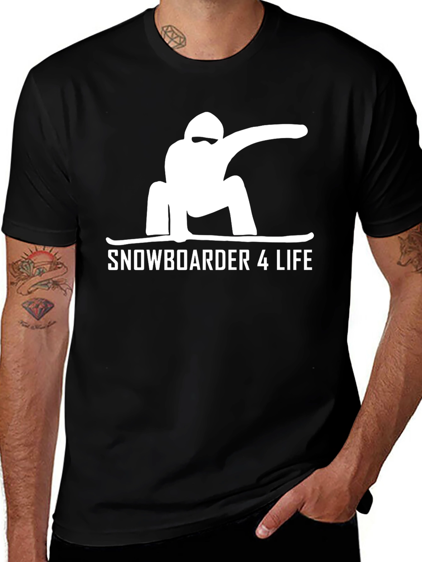 Snowboarder 4 Life Black Graphic Tee