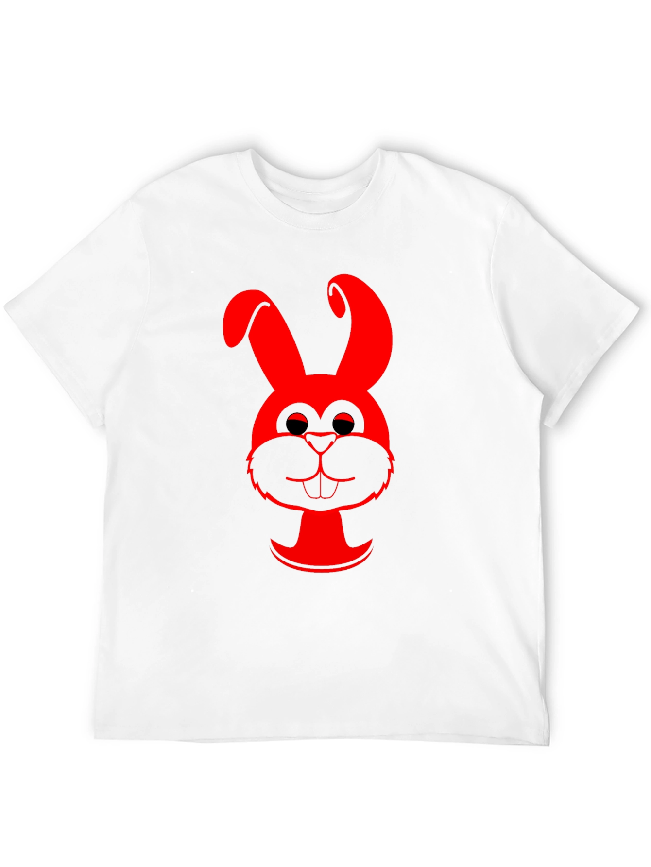 Red Bunny Graphic Black T-Shirt