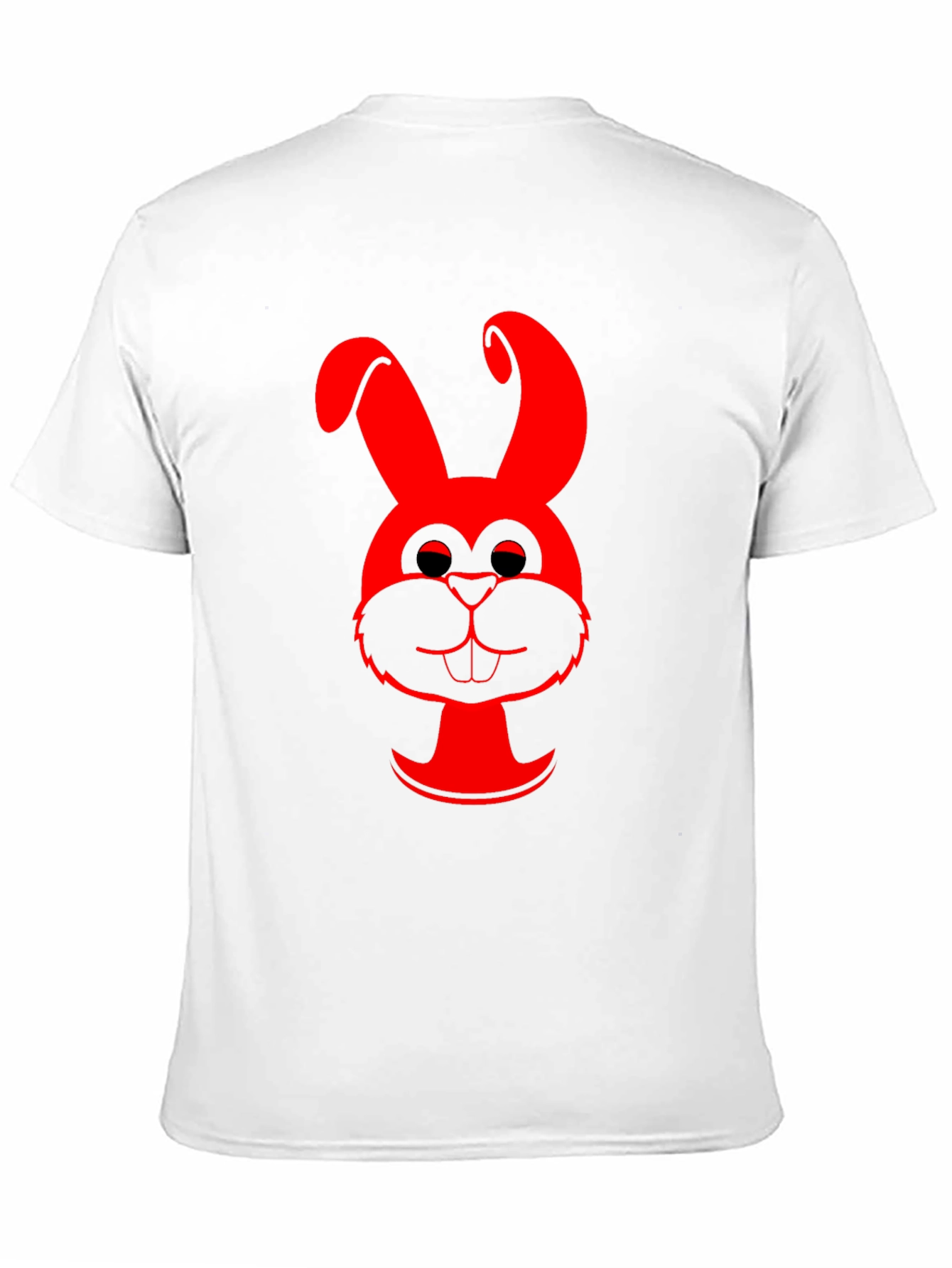 Red Bunny Graphic Black T-Shirt