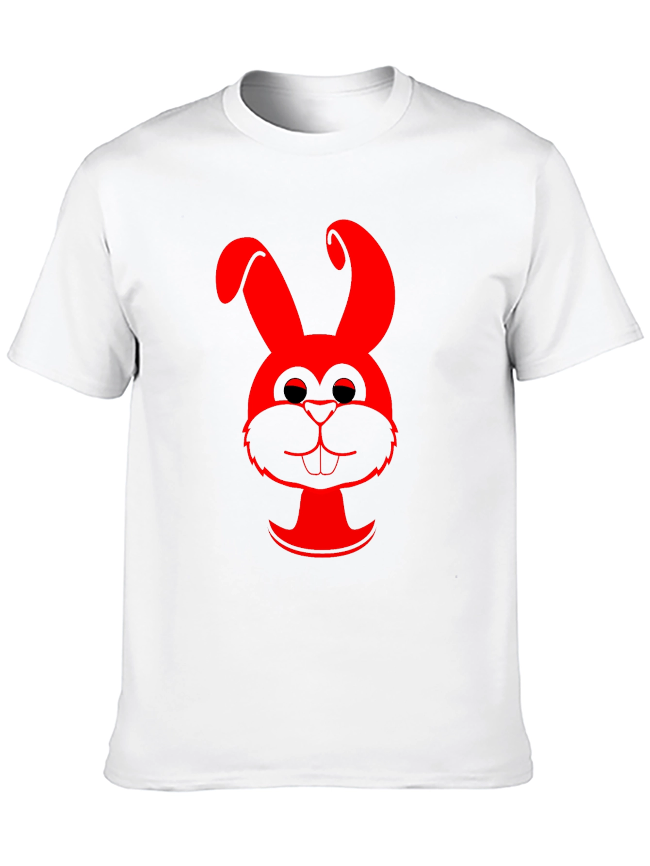 Red Bunny Graphic Black T-Shirt