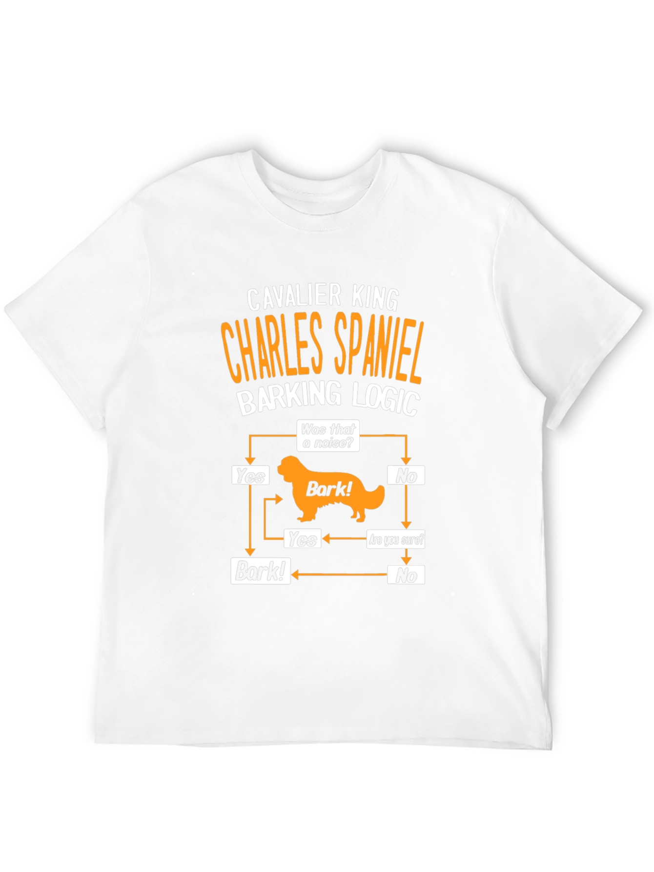 Cavalier King Charles Spaniel Barking Logic Black T-Shirt