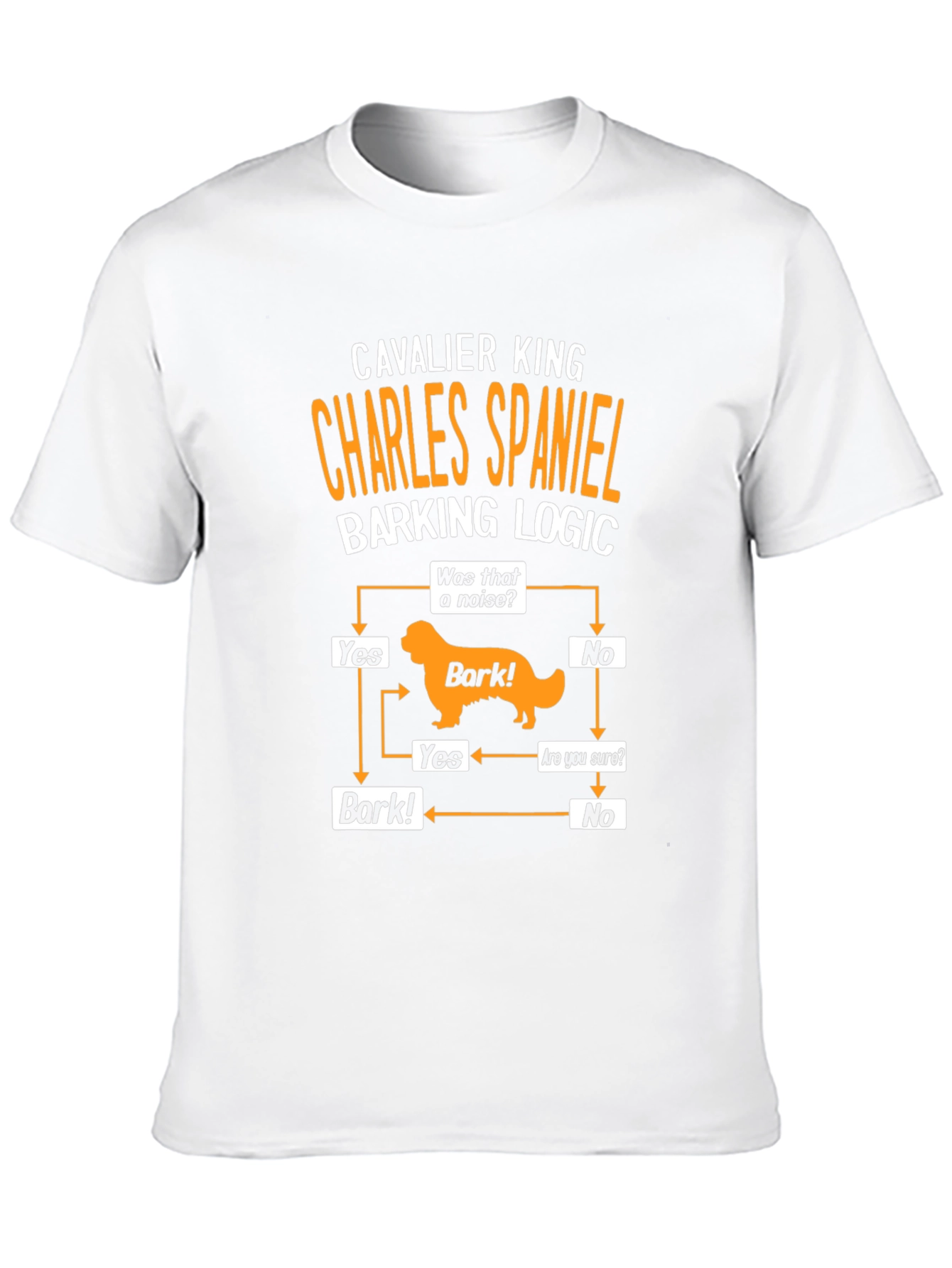 Cavalier King Charles Spaniel Barking Logic Black T-Shirt