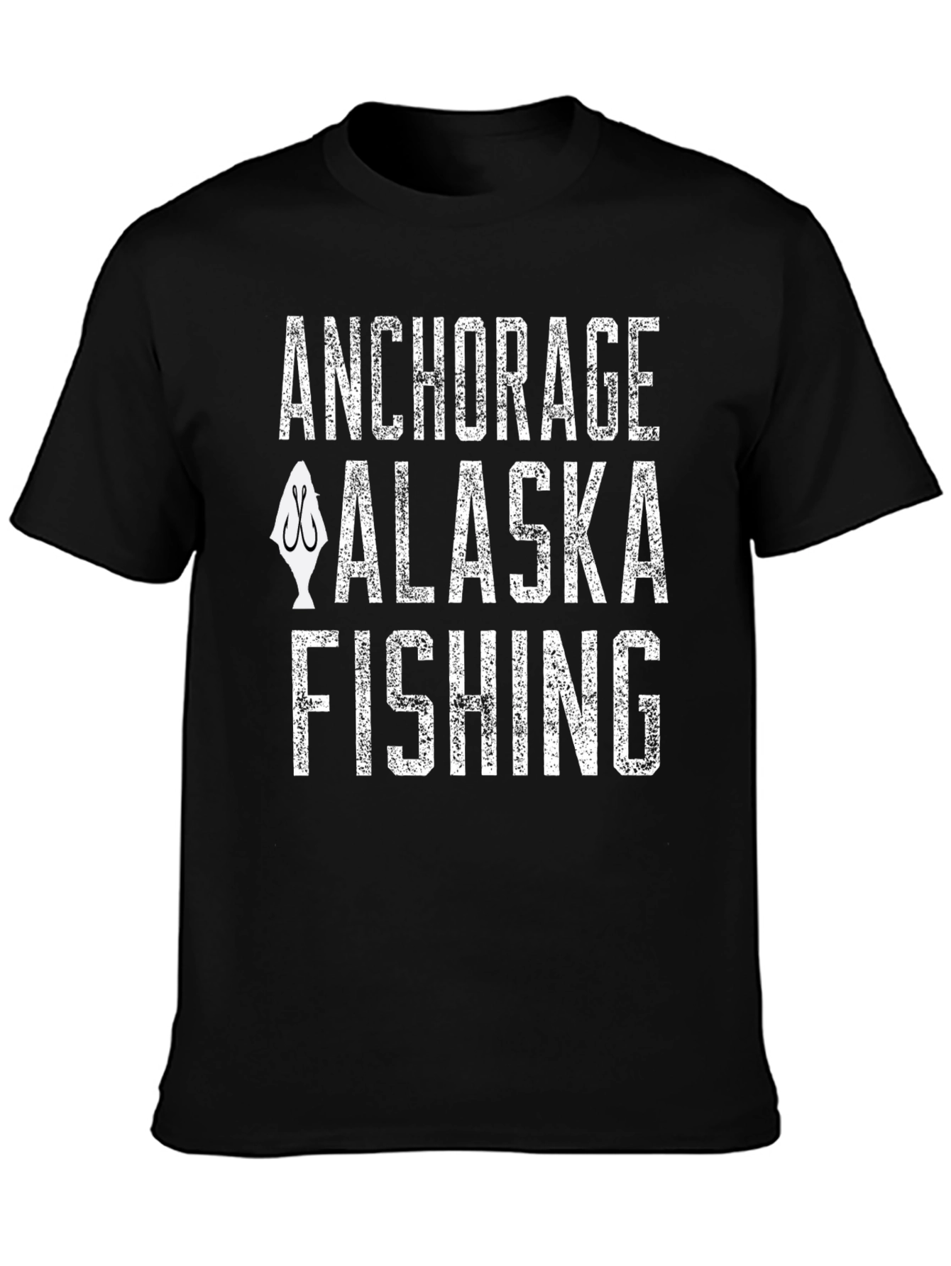 Anchorage Alaska Fishing Graphic T-Shirt