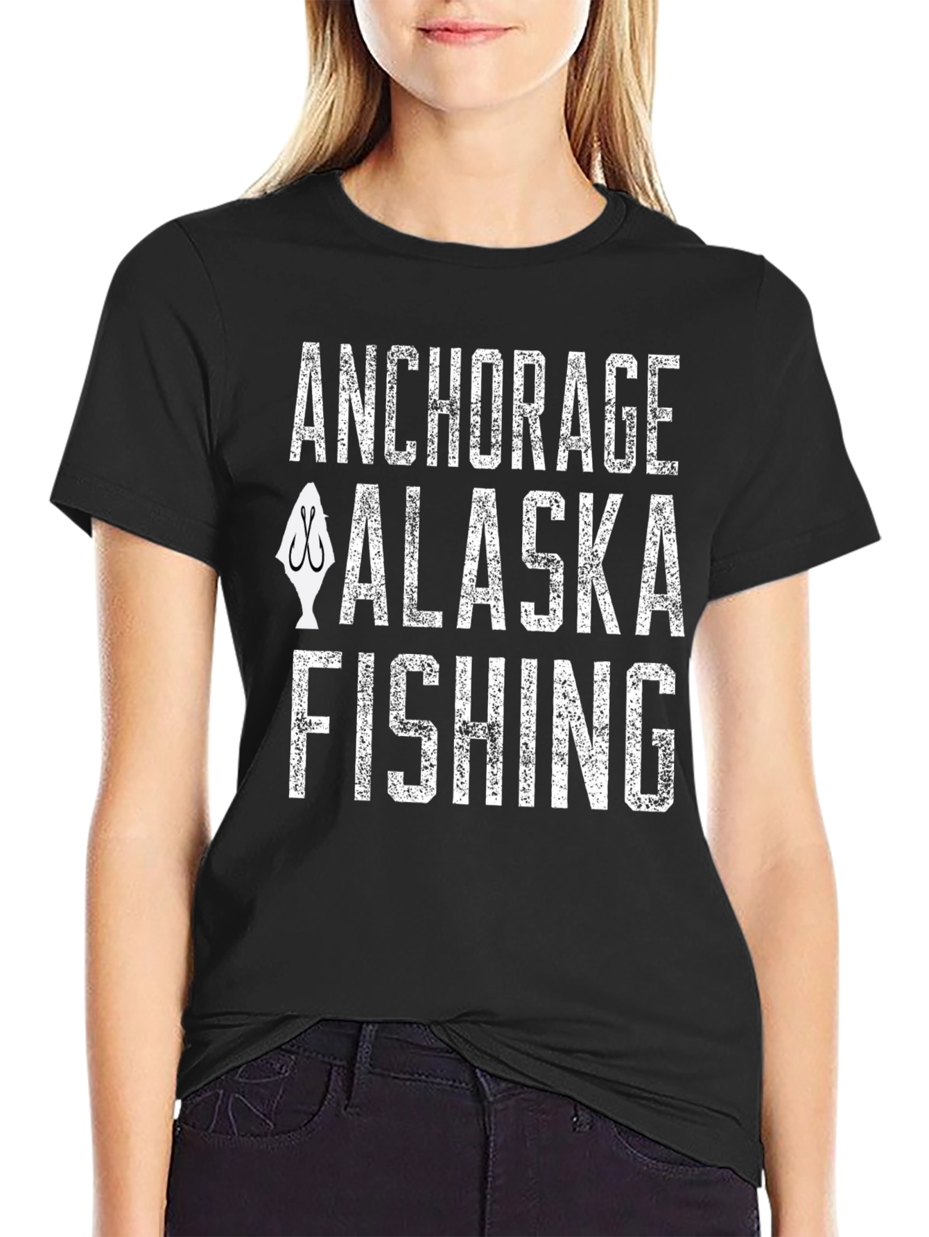 Anchorage Alaska Fishing Graphic T-Shirt