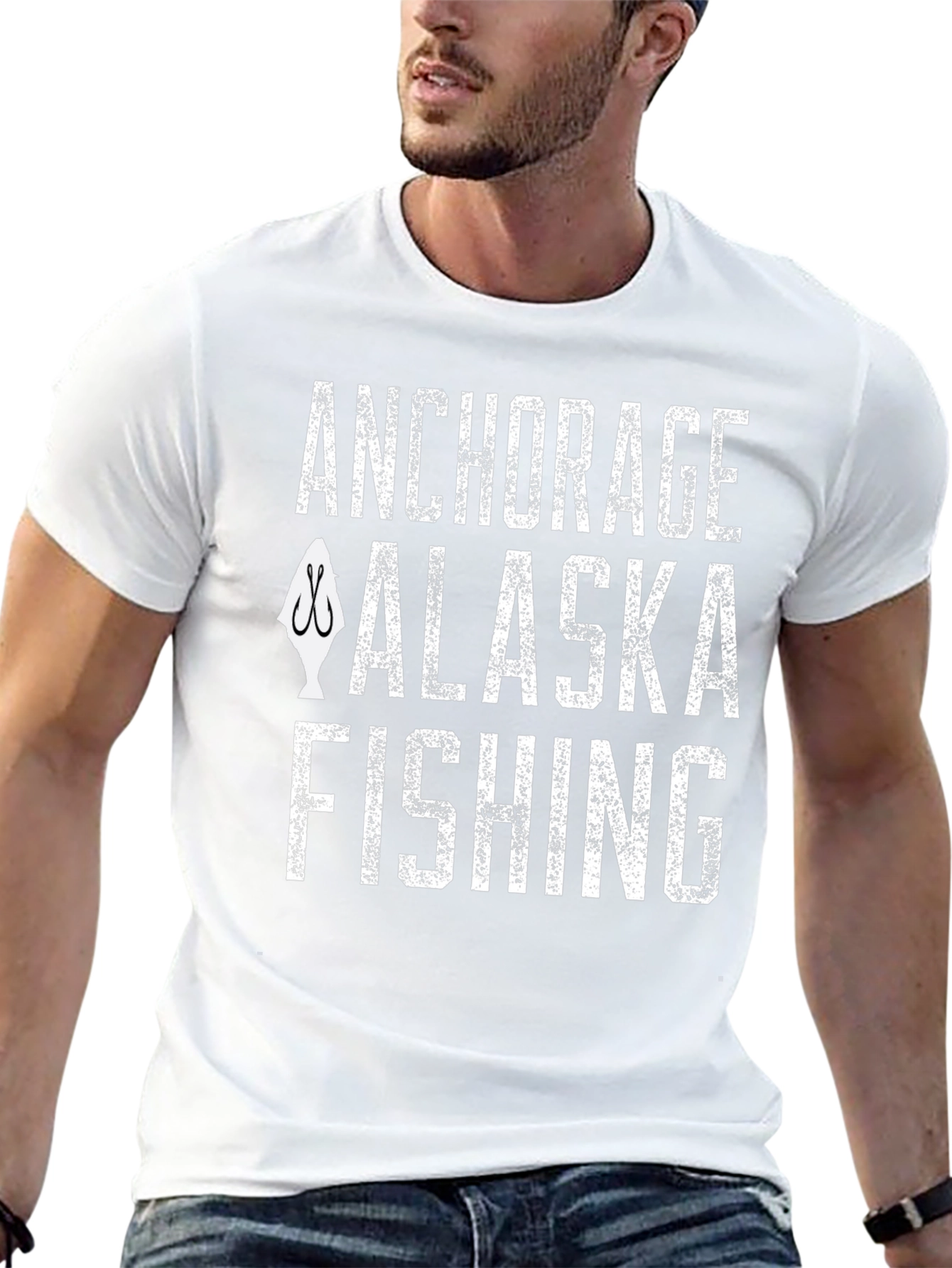 Anchorage Alaska Fishing Graphic T-Shirt