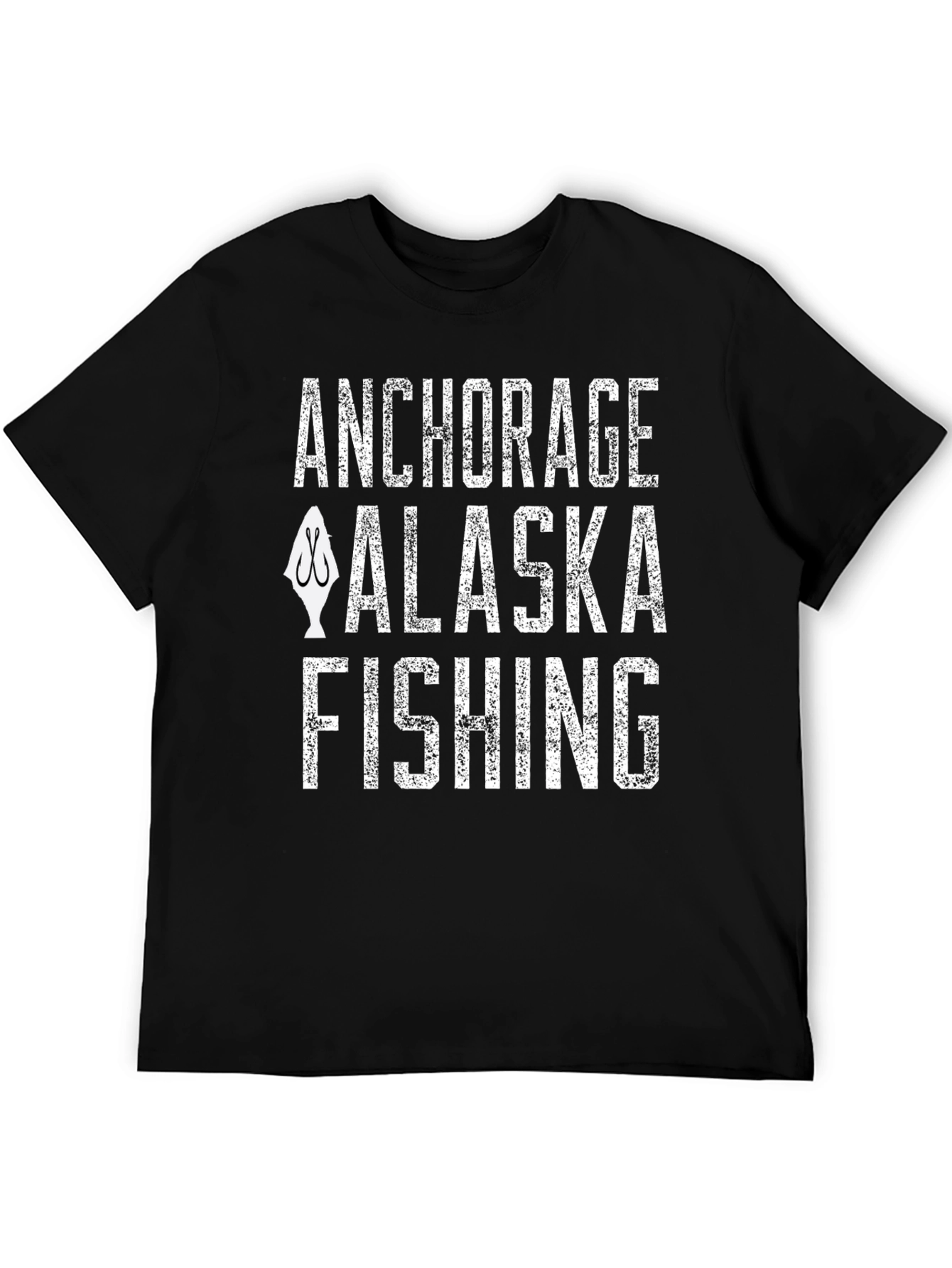 Anchorage Alaska Fishing Graphic T-Shirt