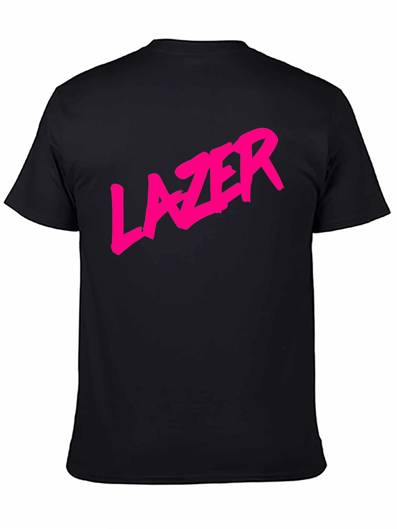 LAZER Graphic T-Shirt - Bold Pink Print on Black