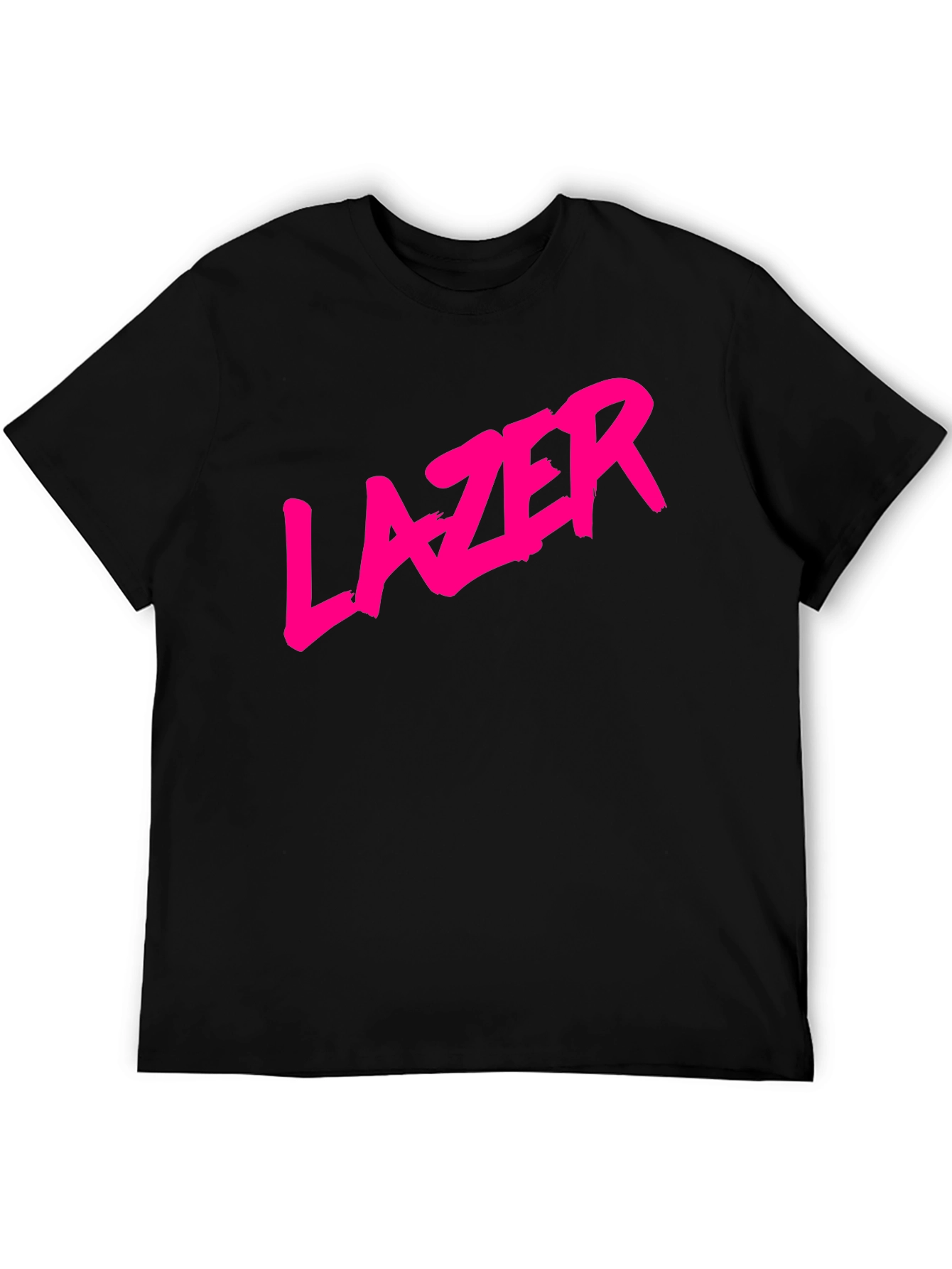 LAZER Graphic T-Shirt - Bold Pink Print on Black
