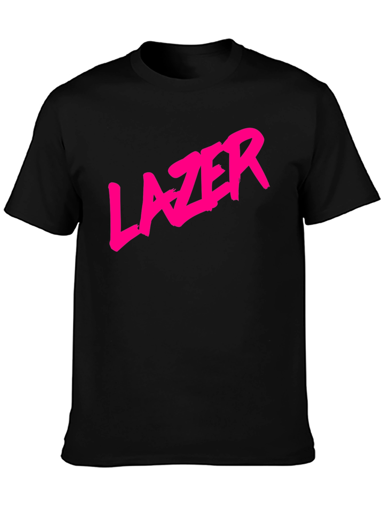 LAZER Graphic T-Shirt - Bold Pink Print on Black