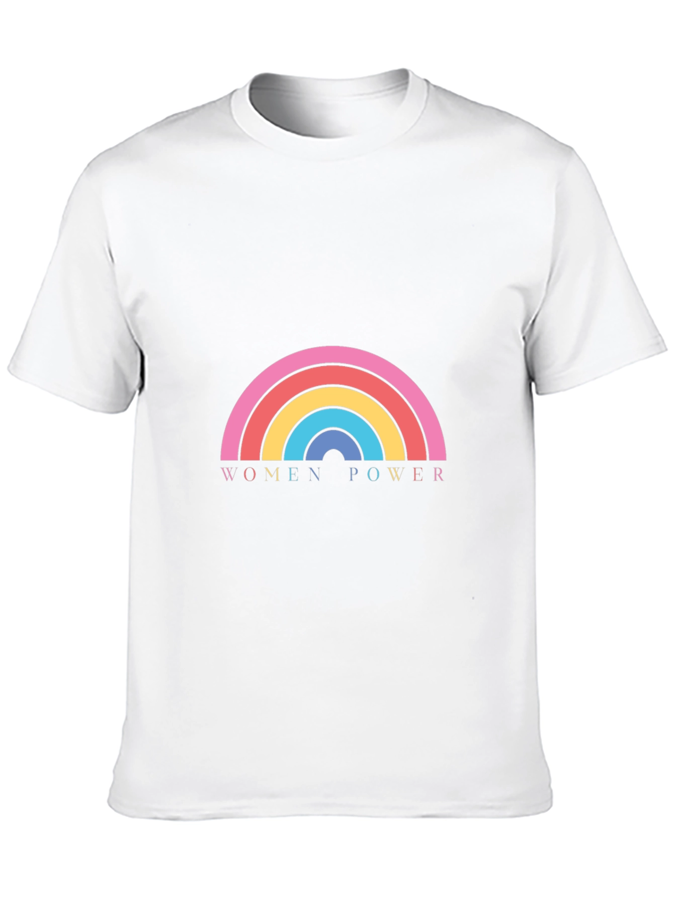 Women Power Rainbow Graphic Black T-Shirt