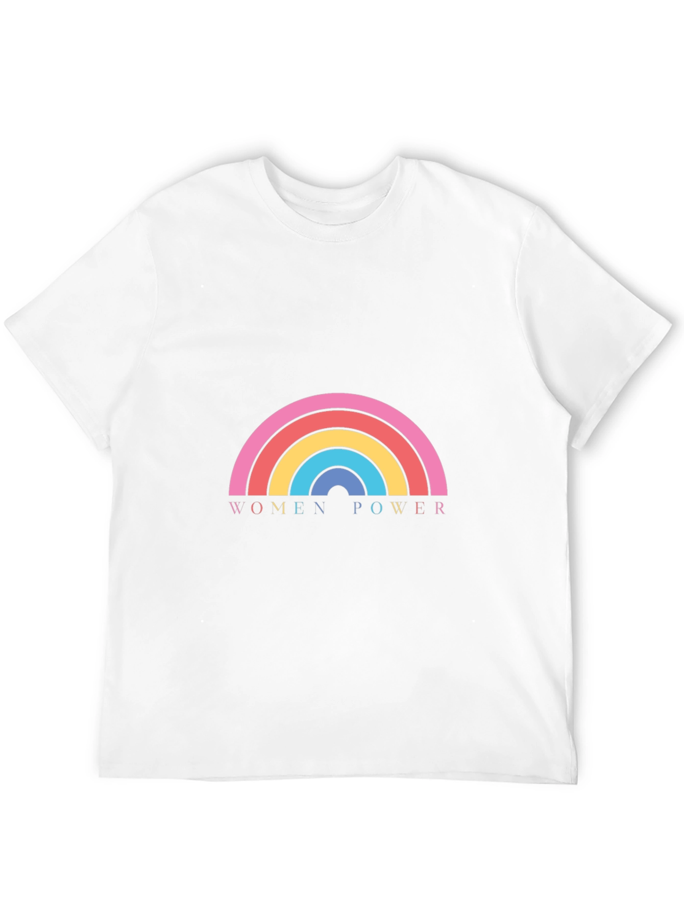 Women Power Rainbow Graphic Black T-Shirt
