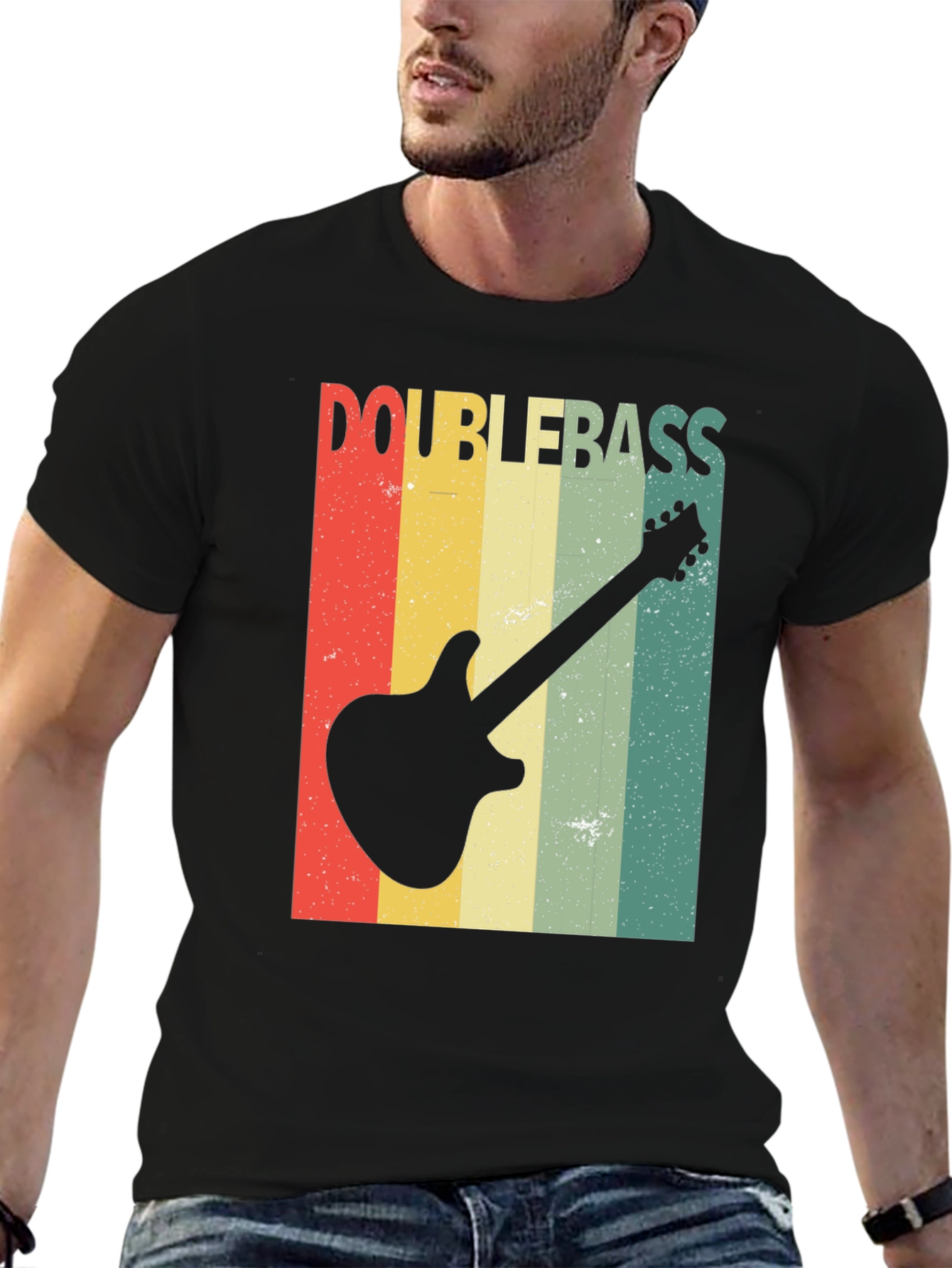 Retro Double Bass Guitar T-Shirt